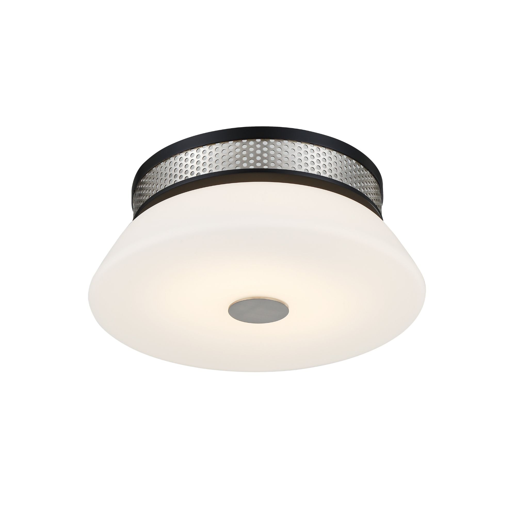 Tauten 12" LED Flush Mount, Coal & Brushed Nickel Finish