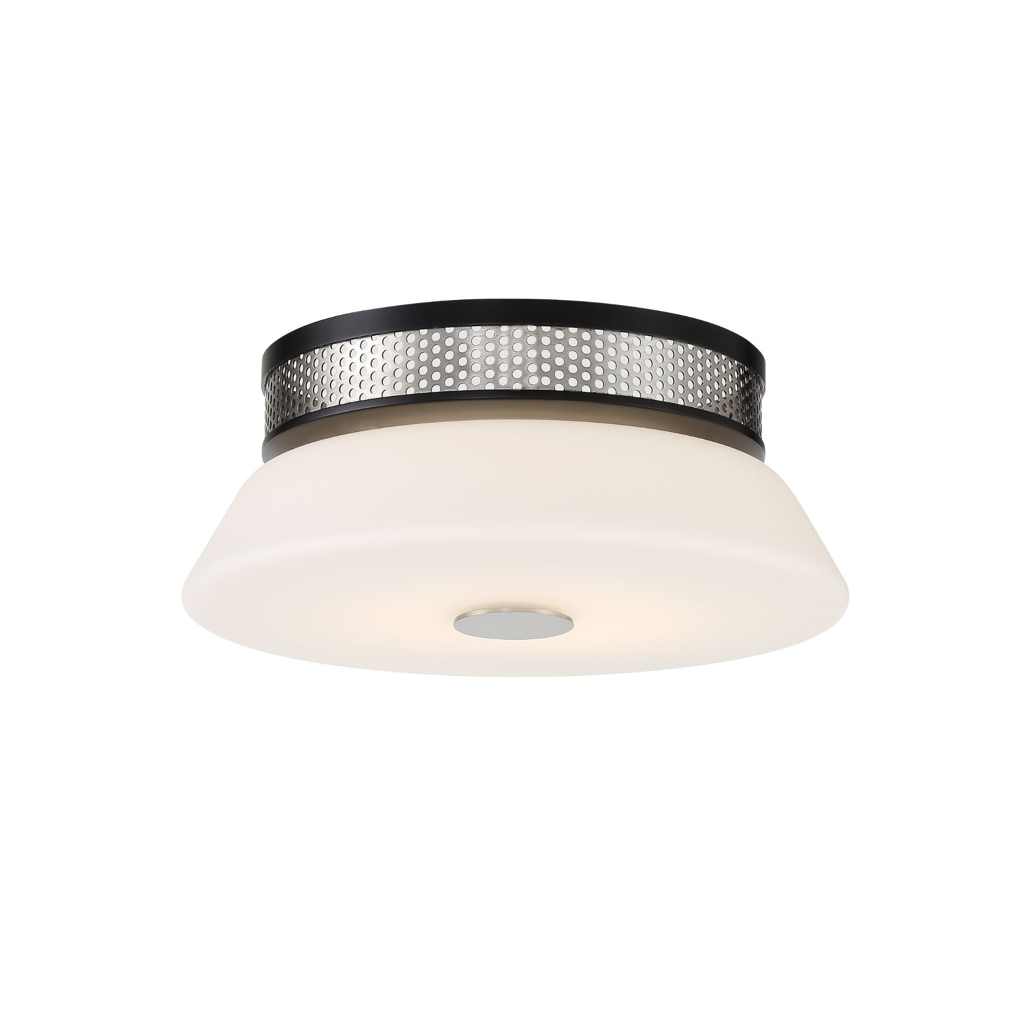 Tauten 12" LED Flush Mount, Coal & Brushed Nickel Finish