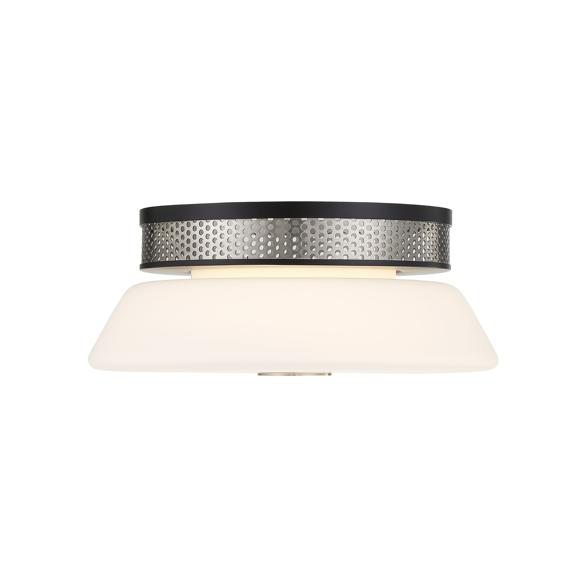 Tauten 12" LED Flush Mount, Coal & Brushed Nickel Finish