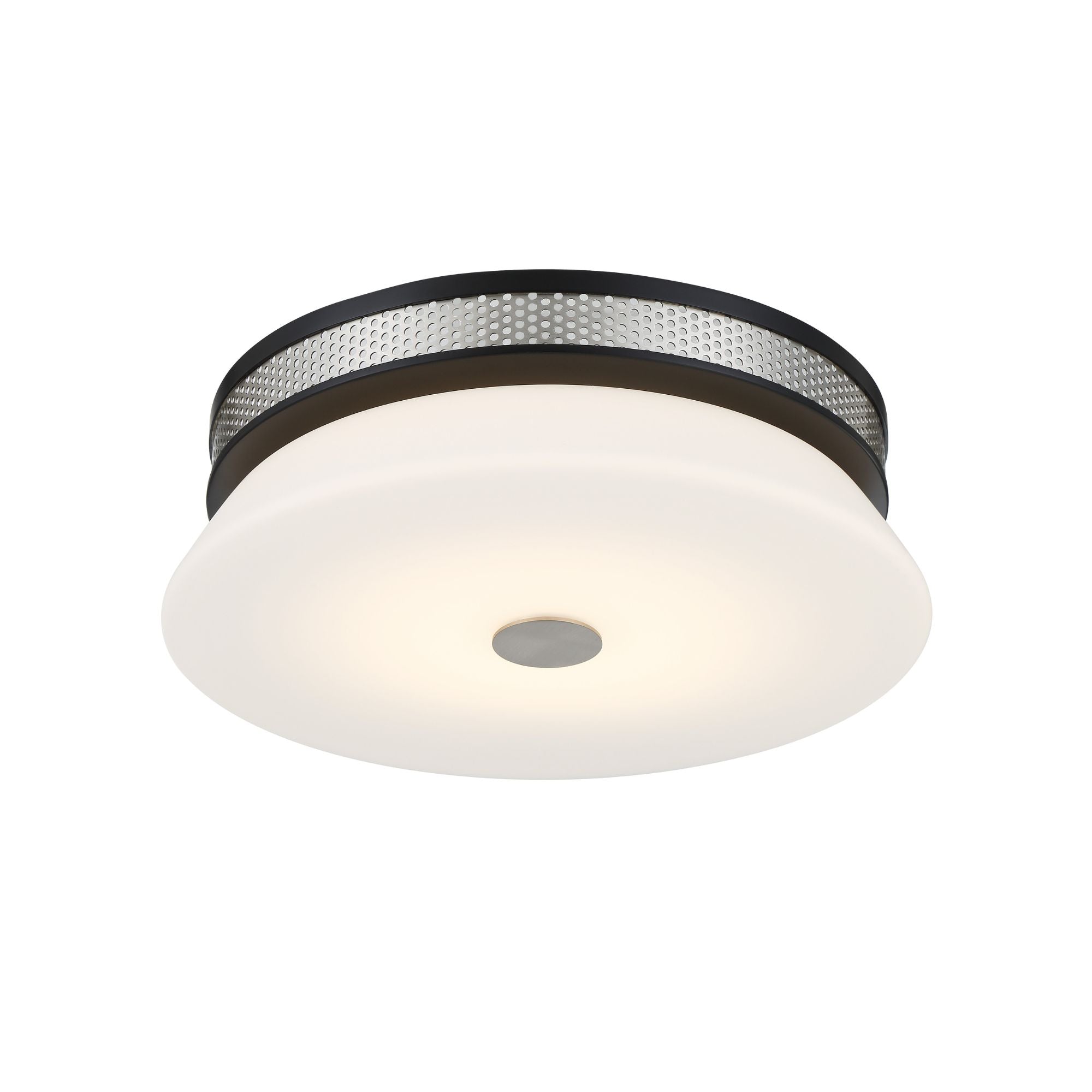Tauten 15" LED Flush Mount, Coal & Brushed Nickel Finish