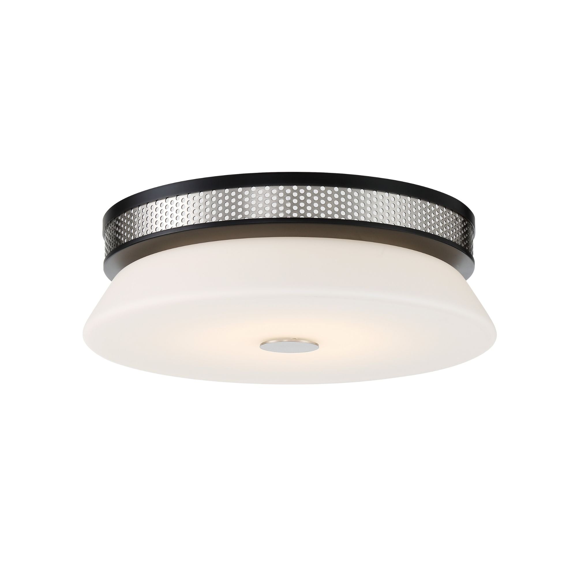 Tauten 15" LED Flush Mount, Coal & Brushed Nickel Finish