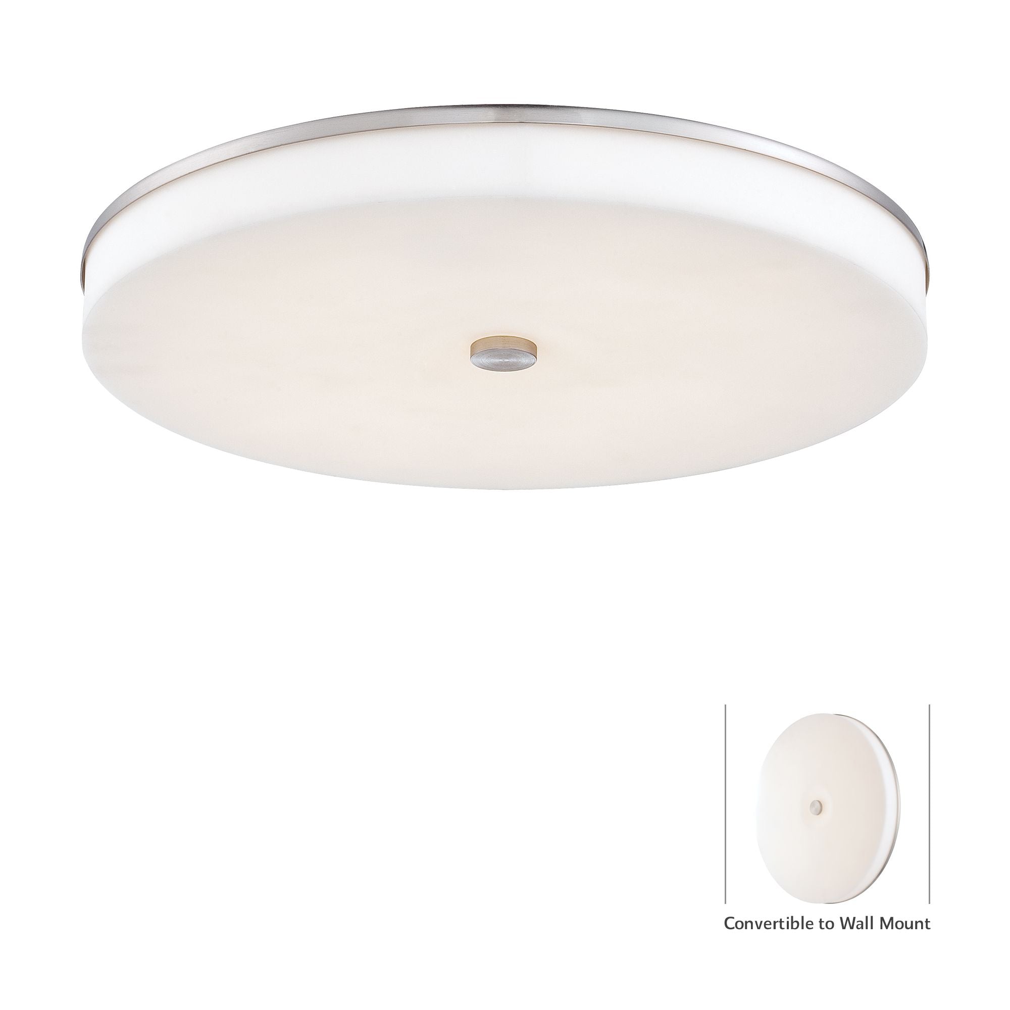 U.H.O. 15" LED Wall Sconce/ Flush Mount, Brushed Nickel Finish