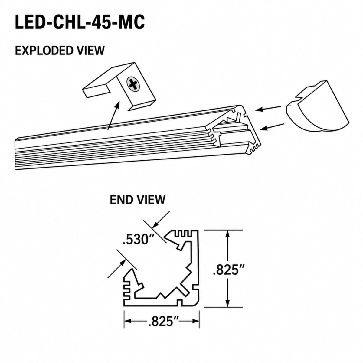 GM Lighting LED-CHL-45-MC Mounting Clips and Screws for LED-CHL-45, 2-Pack