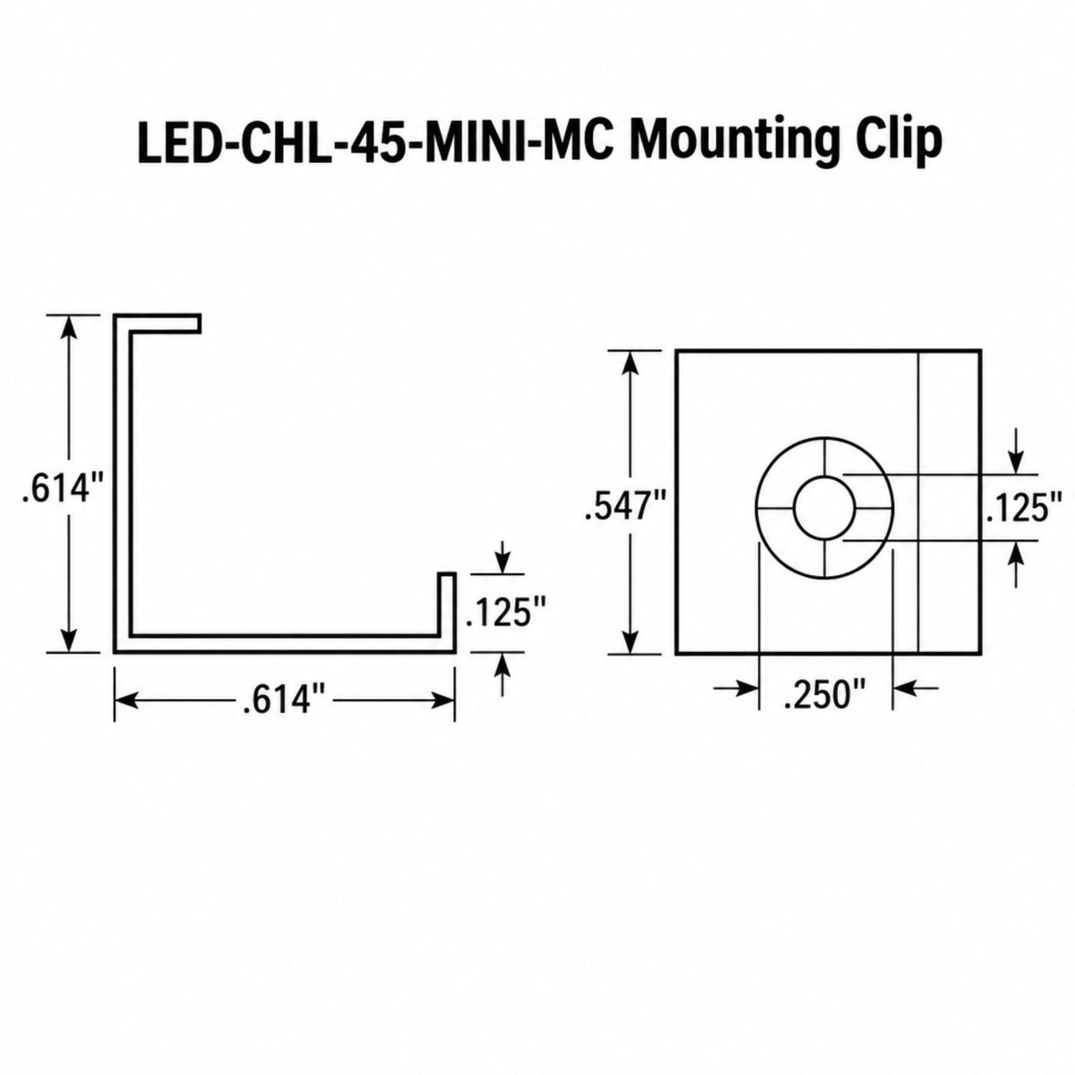 GM Lighting LED-CHL-45-MINI-MC Mounting Clips and Screws for 45° Mini Channel, 2-Pack
