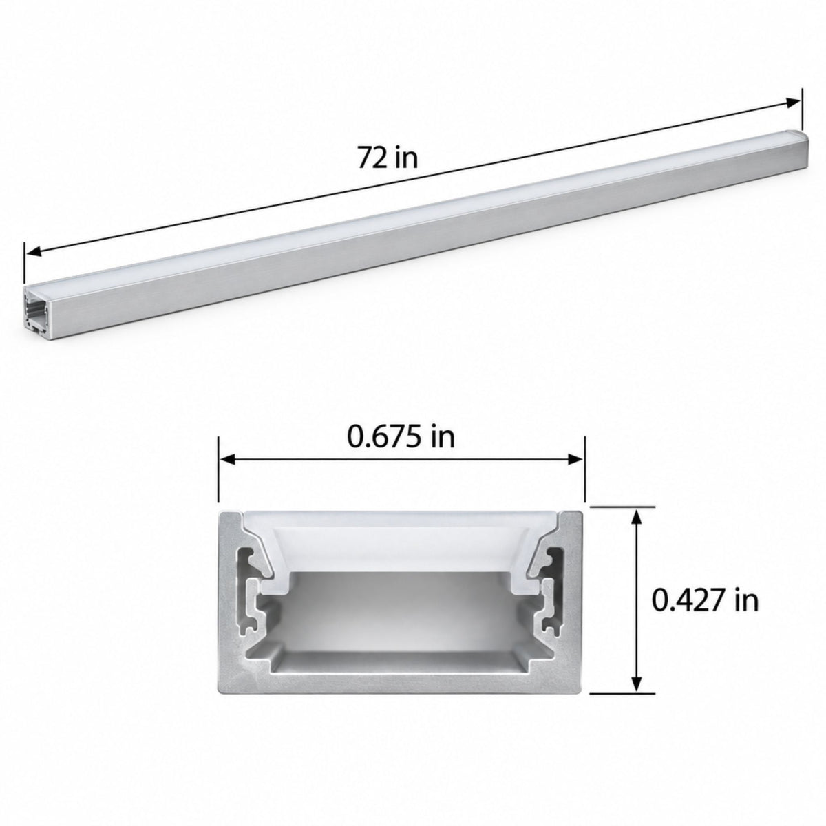 GM Lighting LED-CHL-6 6ft Standard Aluminum LED Tape Channel