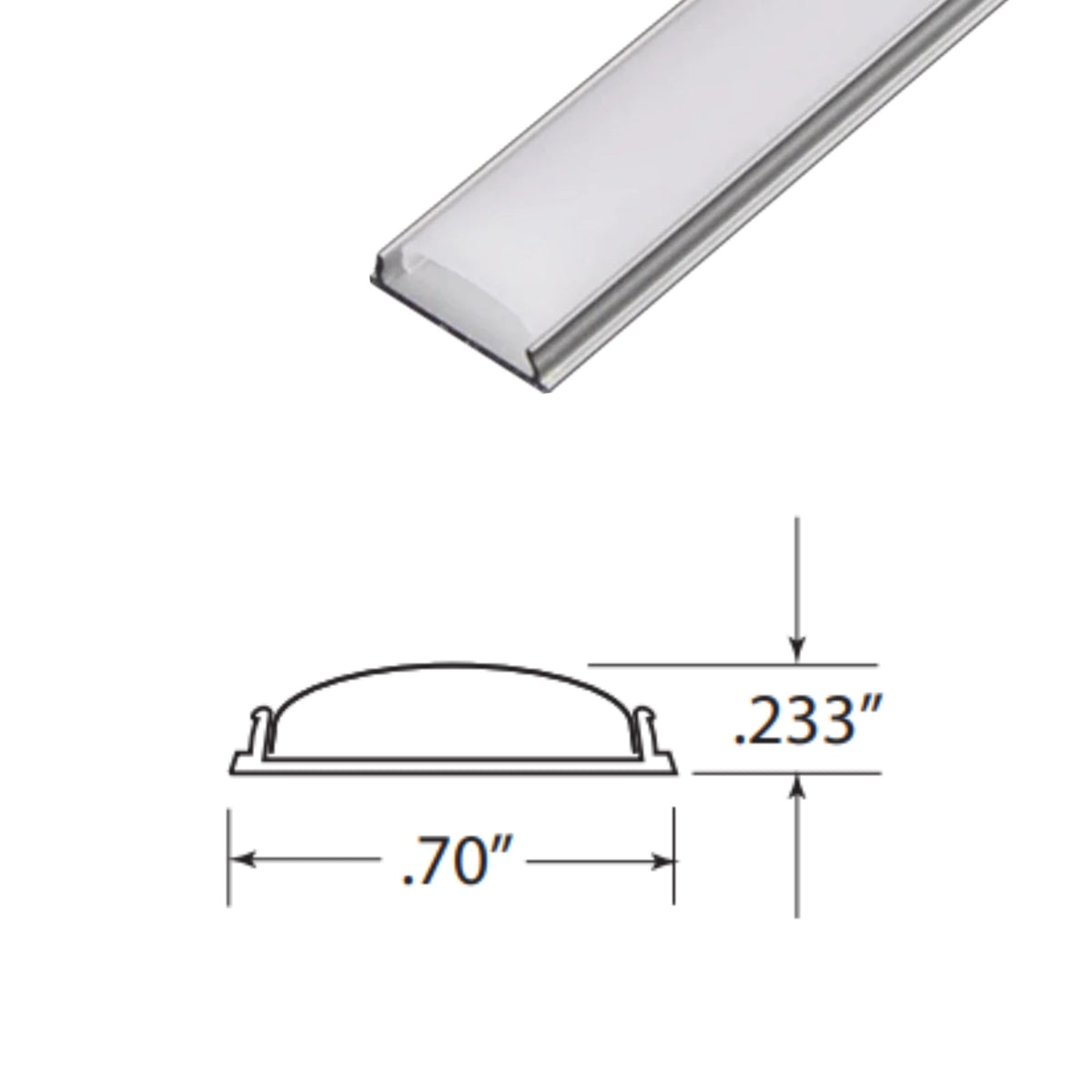 4ft Slim Aluminum Mounting Channel