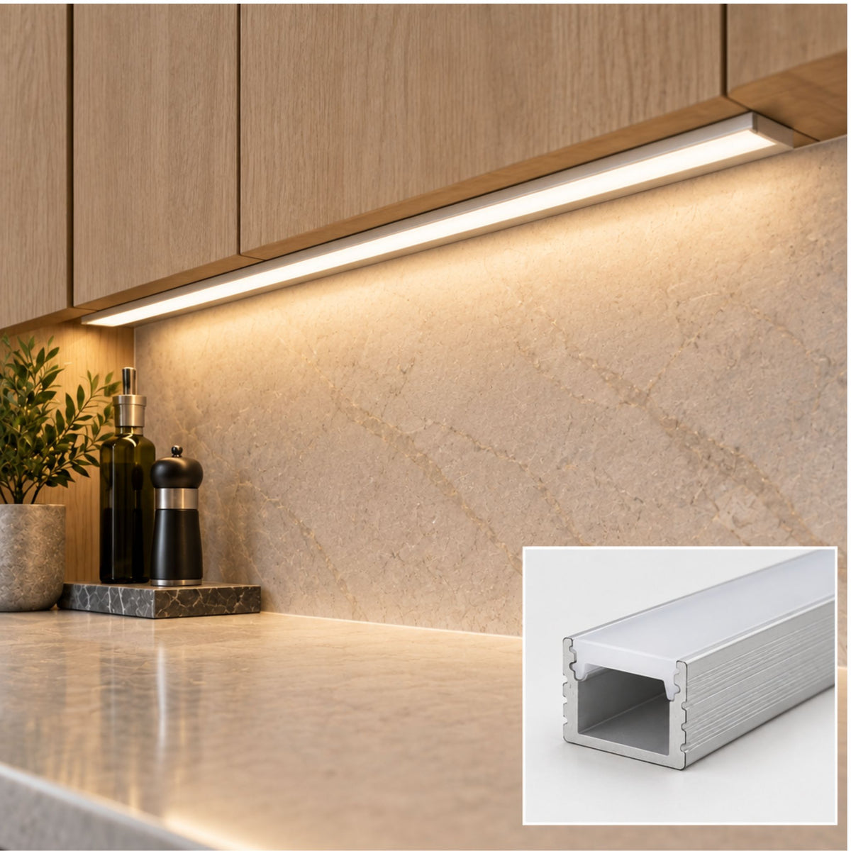 GM Lighting LED-CHL-XD-MD-6 6ft Mini-Deep Aluminum LED Tape Channel, Silver