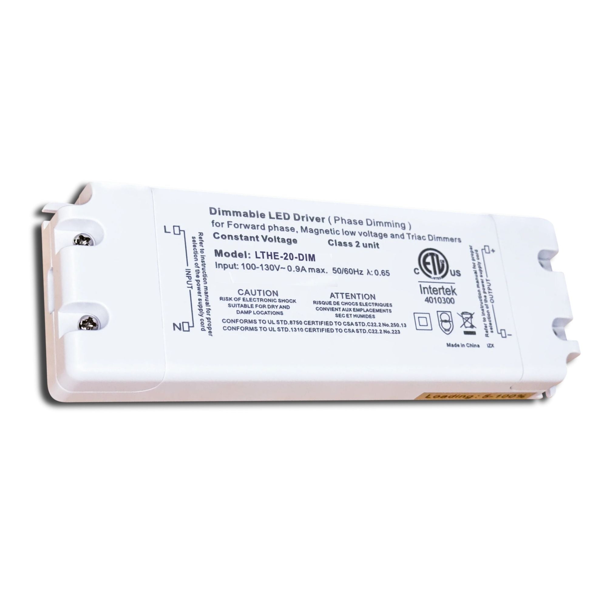 20 Watts, 12VDC Compact LED Driver, Triac Dimming, 120V Input