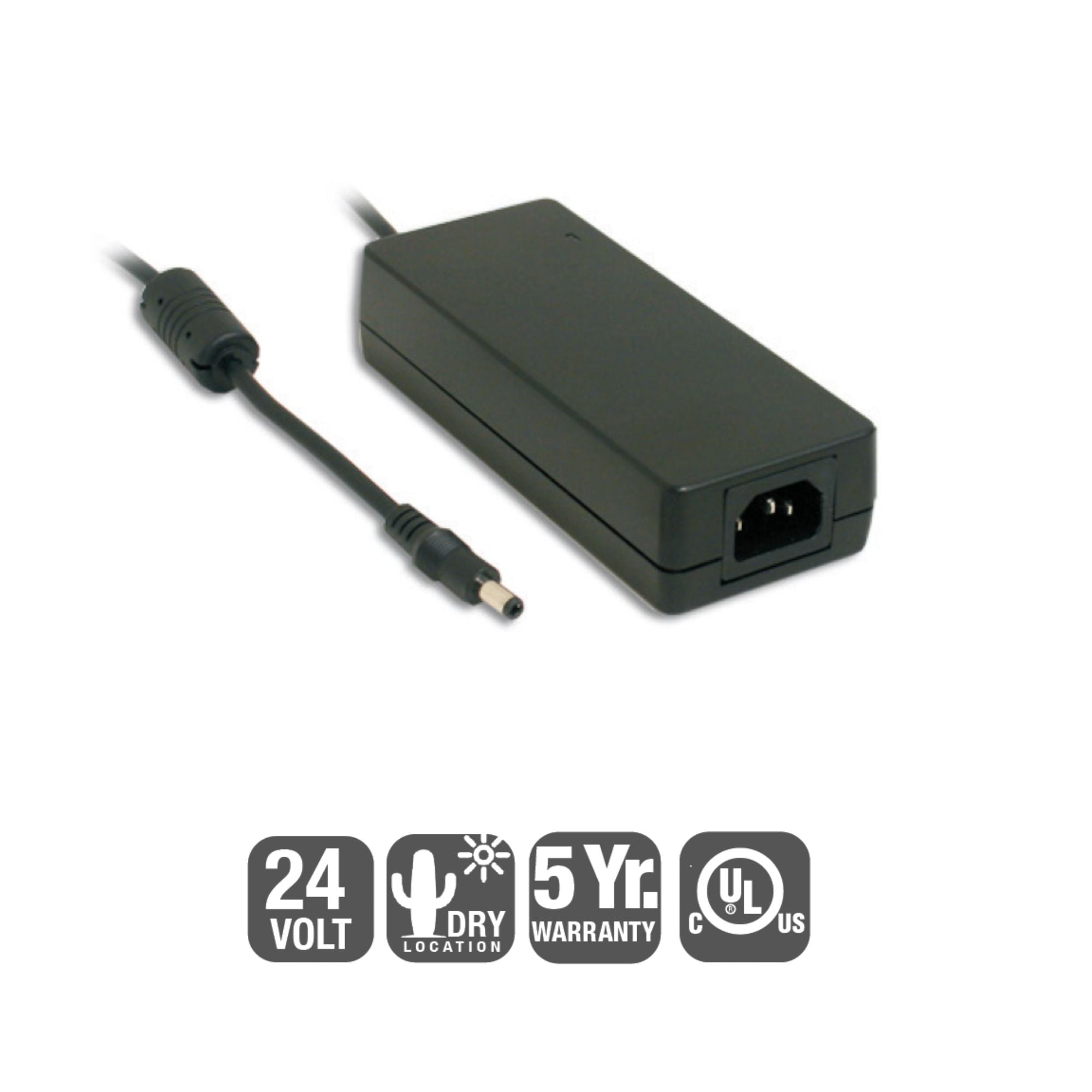 GM Lighting - LTP 48 Watts, 24VDC Cord & Plug Electronic LED Power Supply, 120V | Bees Lighting