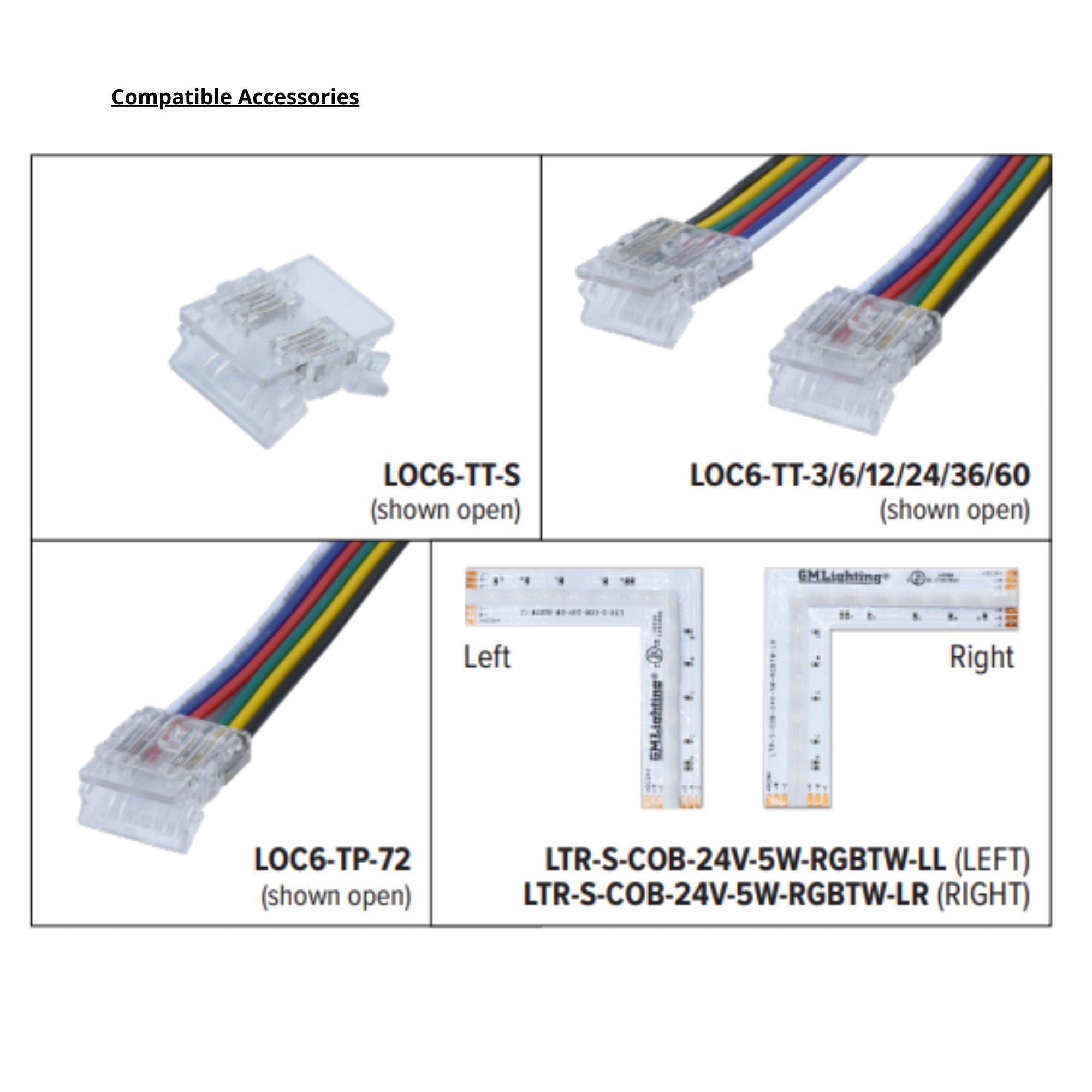 GM Lighting LTR S COB 16' LED Tape Light, RGB, Tunable White, 90+ CRI, 24V