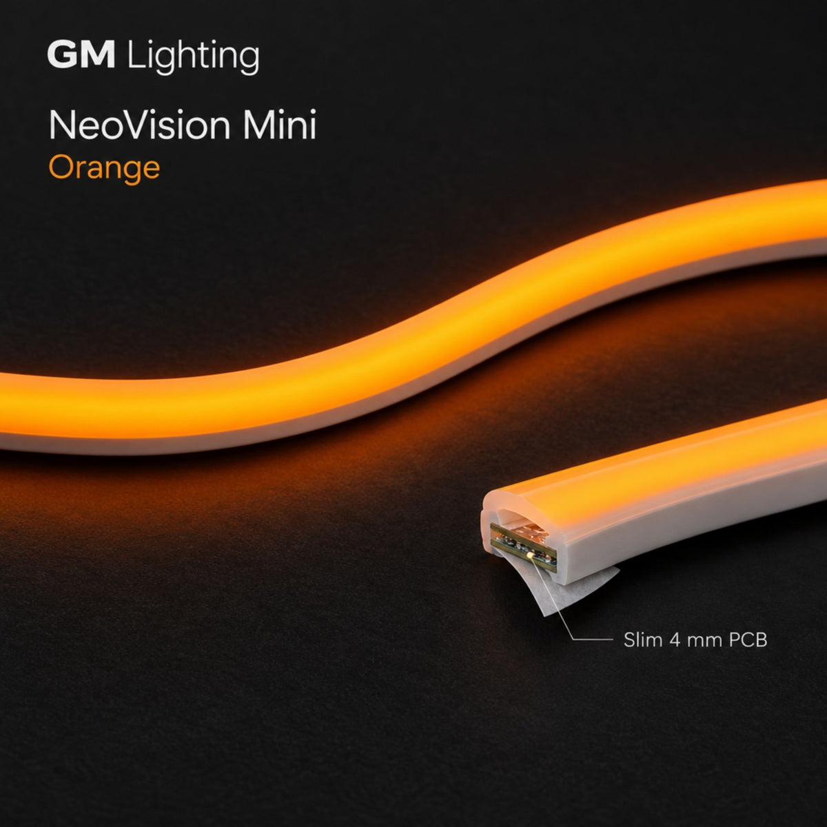 NeoVision Mini, 16 ft 4 in., Neon Tape Light, IP65, Orange, 15 Lumens/ft, 24V