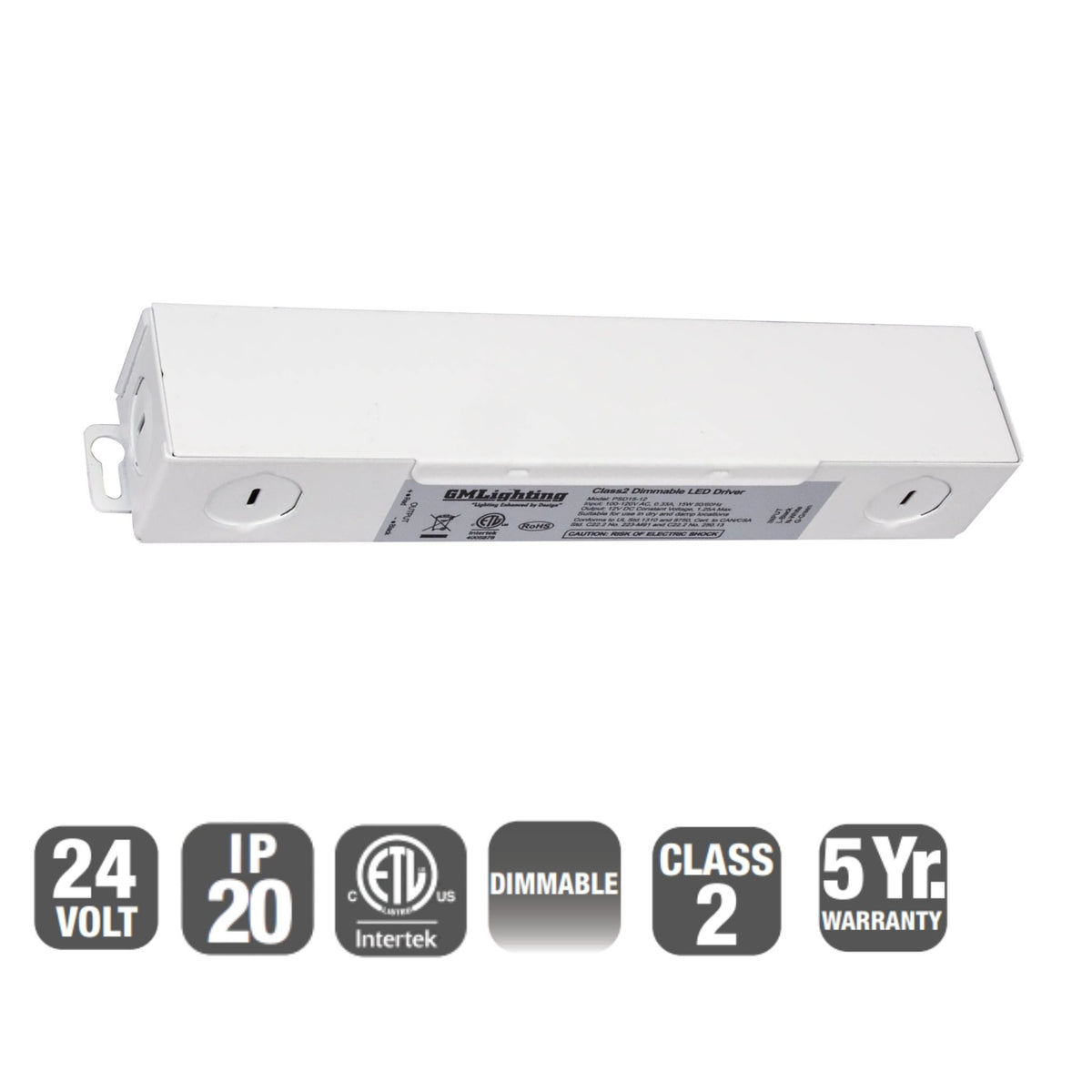 GM Lighting PSD Series 60W 24VDC LED Driver TRIAC Dimmable
