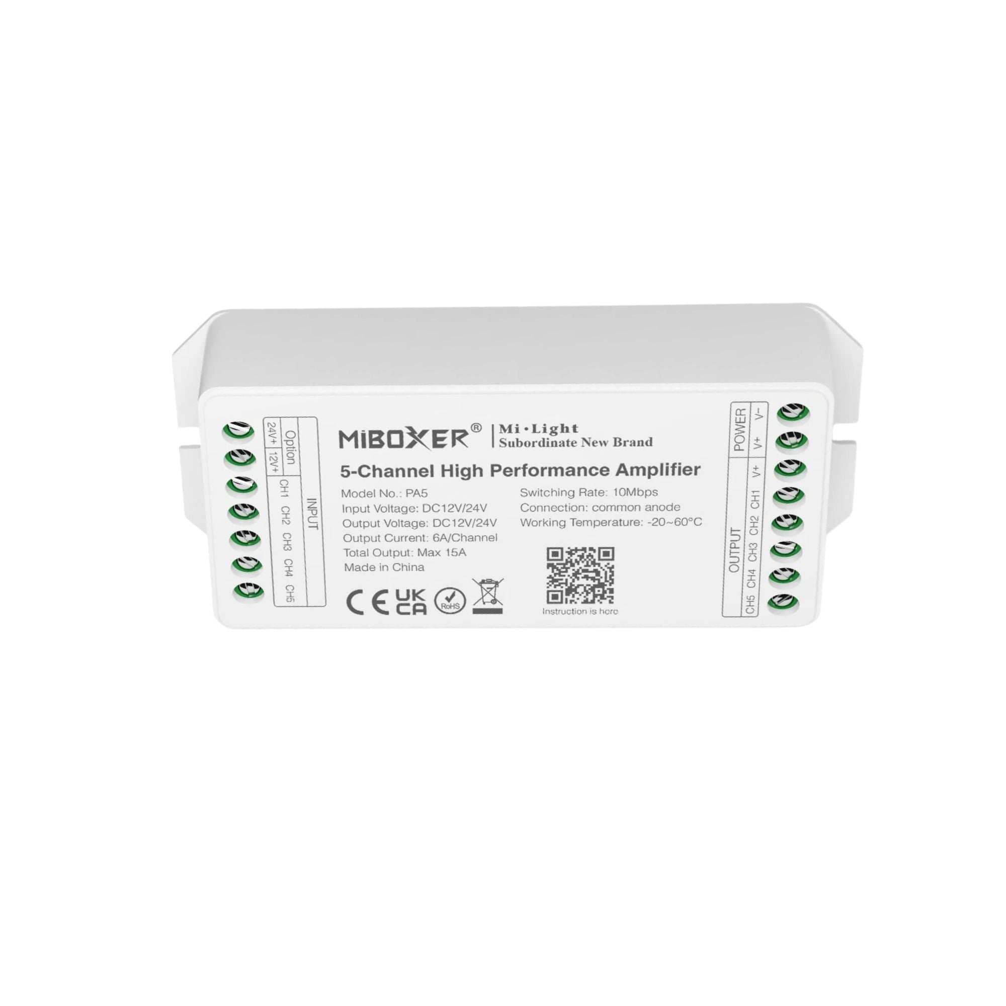 GM Lighting RPT-UNV-5CH 5-Channel High Performance Amplifier/Repeater for Low Voltage LED Control Systems