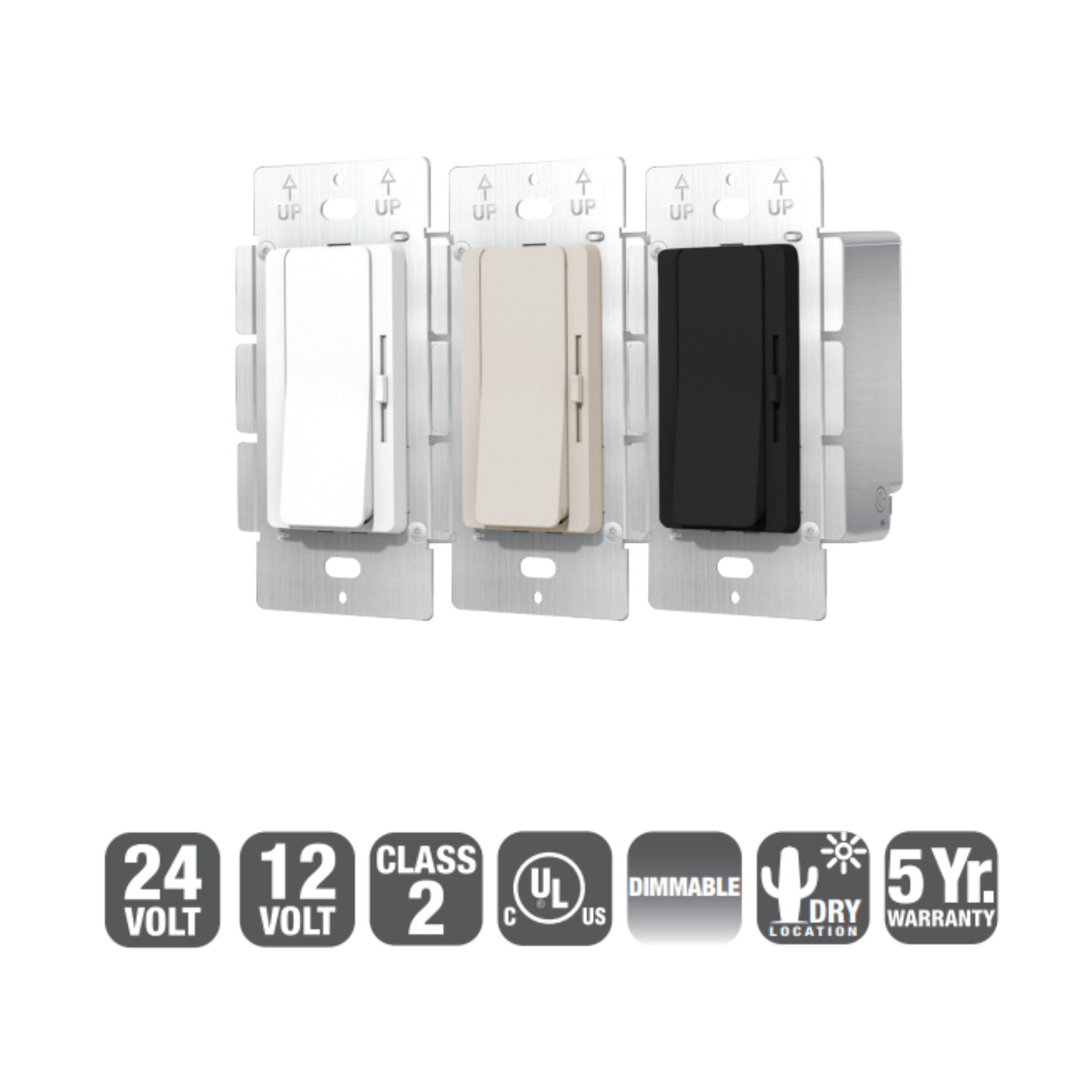 GM Lighting SwitchLD Gen2 60W 24VDC LED Driver Integrated Dimmer, Almond