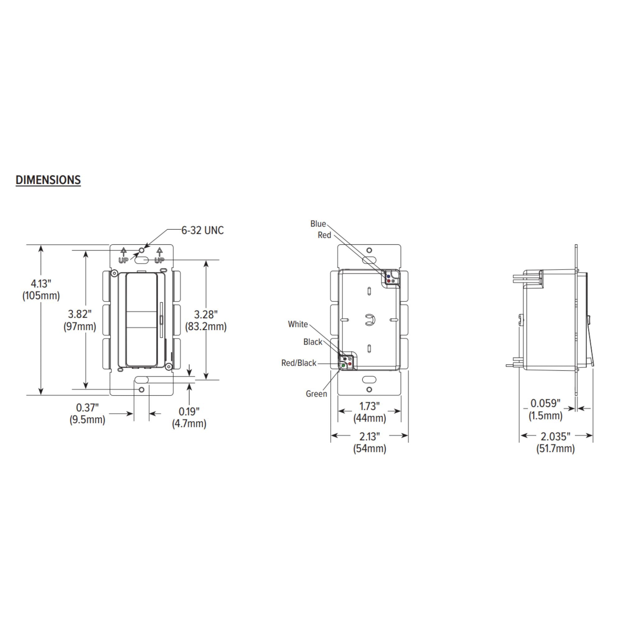 GM Lighting SwitchLD Gen2 60W 24VDC LED Driver Integrated Dimmer, Almond