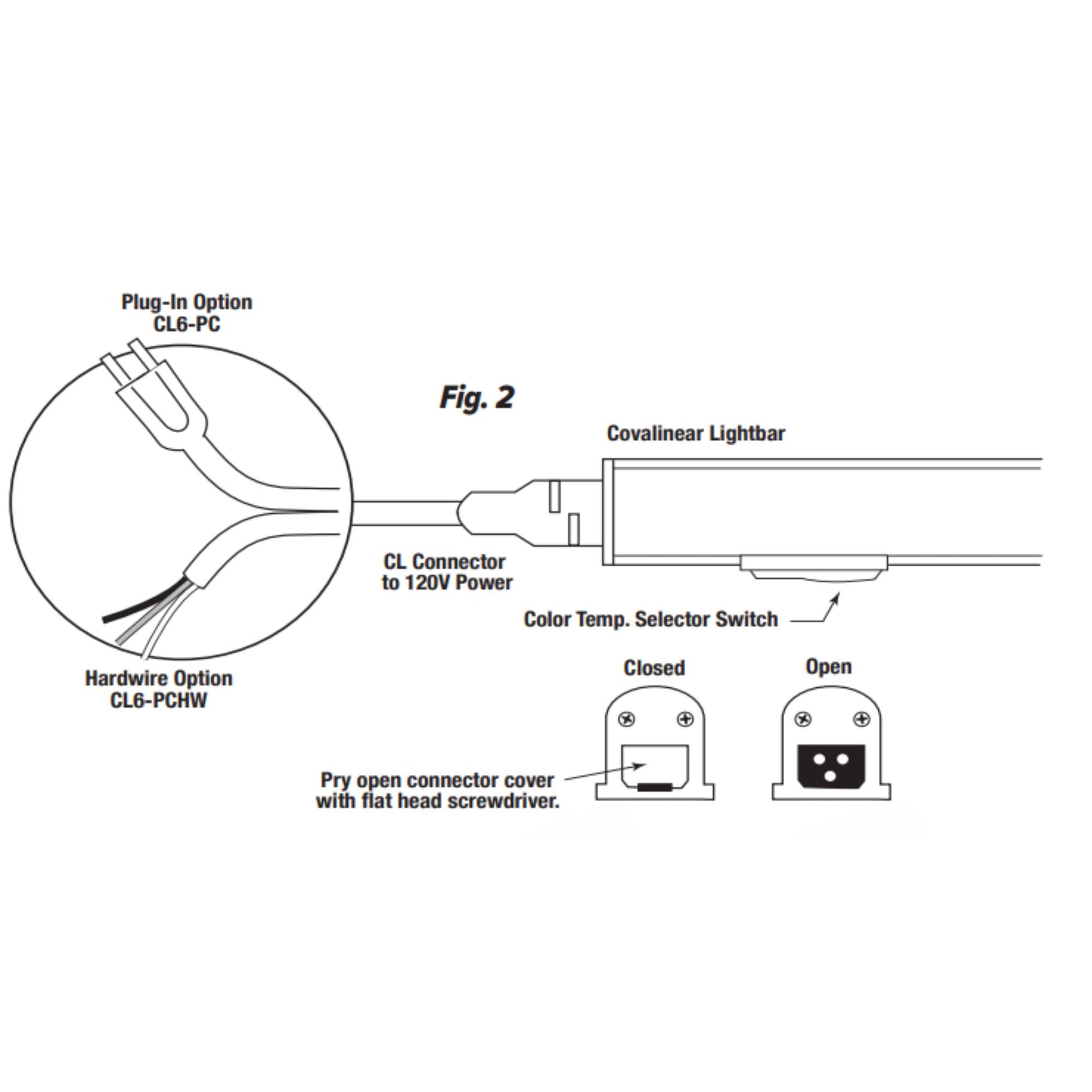 Covalinear 24-Inch 120V Linear LED Light Bar, 9W, 2700K-3500K, White - Bees Lighting