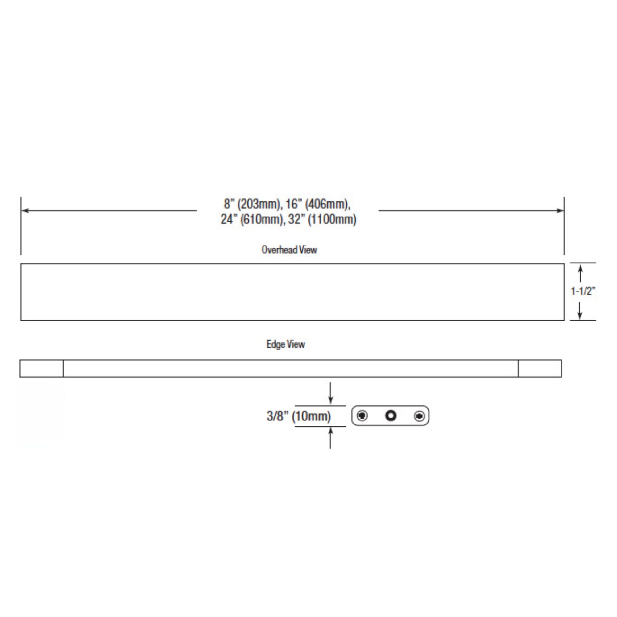 SlimEdge 8 Inch LED Under Cabinet Light, 2700K, 24VDC, 150 Lumens, Bronze - Bees Lighting