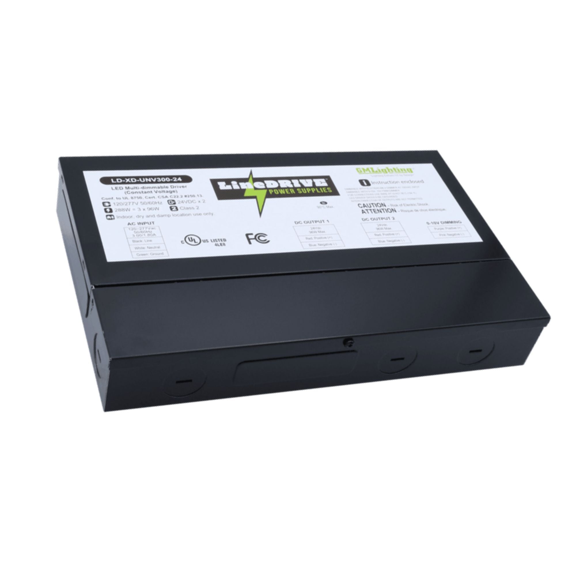 LineDRIVE XD 3-Channel 288W, 24VDC Electronic LED Multi-Dimmable Driver, 120-277V
