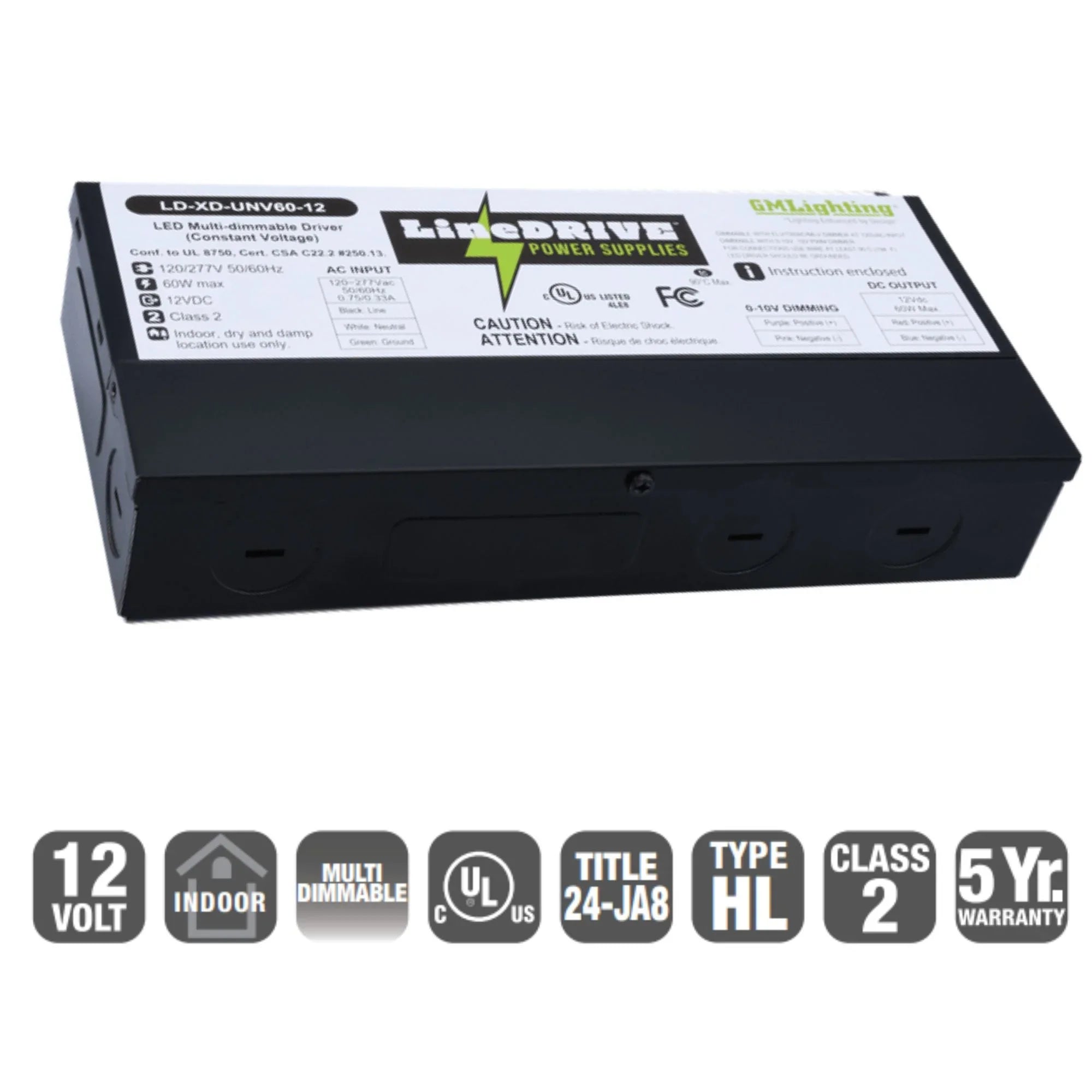 GM Lighting LineDRIVE LD-XD-UNV60-12 60W LED Driver | Universal