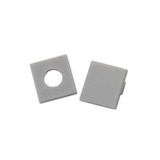 Two End caps, one solid, one with wiring hole for LED-CHL-MI-SST6 Channel - Bees Lighting