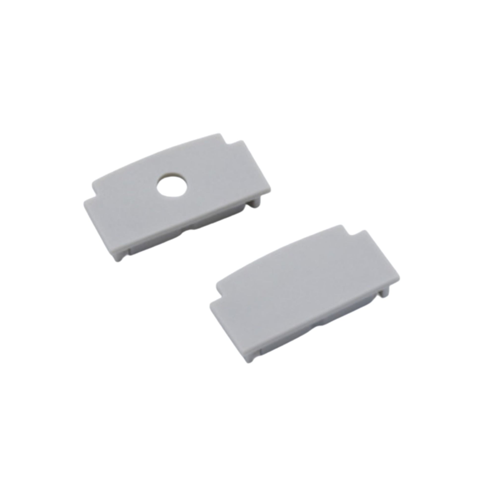 Two End caps, one solid, one with wiring hole for LED-CHL-MI-ST6 Channel - Bees Lighting