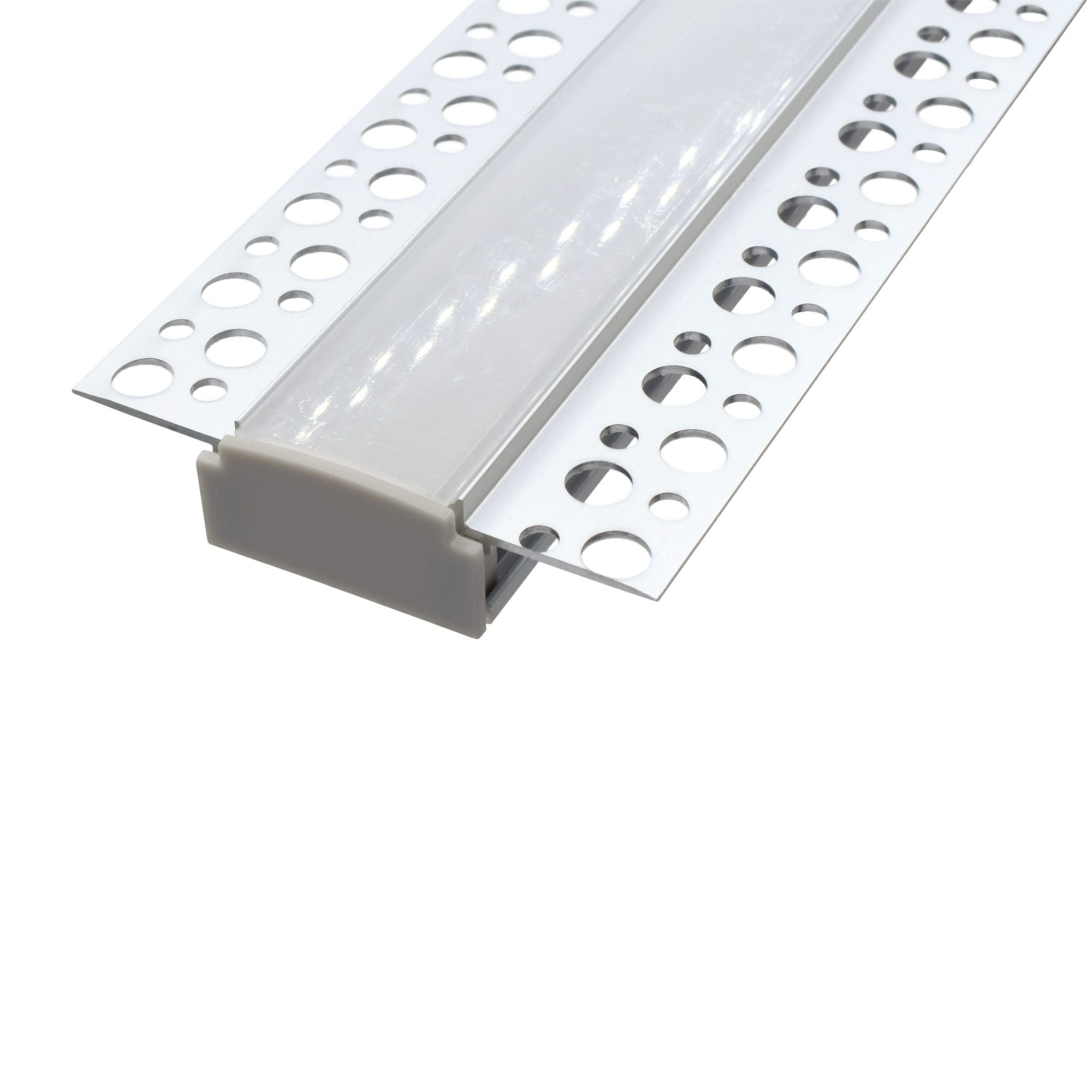 Two End caps, one solid, one with wiring hole for LED-CHL-MI-ST6 Channel - Bees Lighting