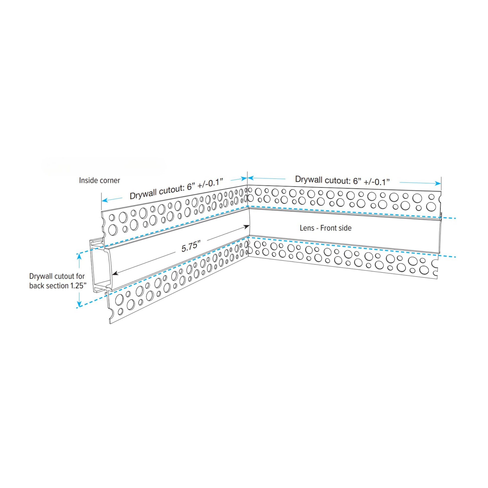 90 Degree Inside Corner for LED-CHL-MI-ST6 Mud-In Channel - Bees Lighting