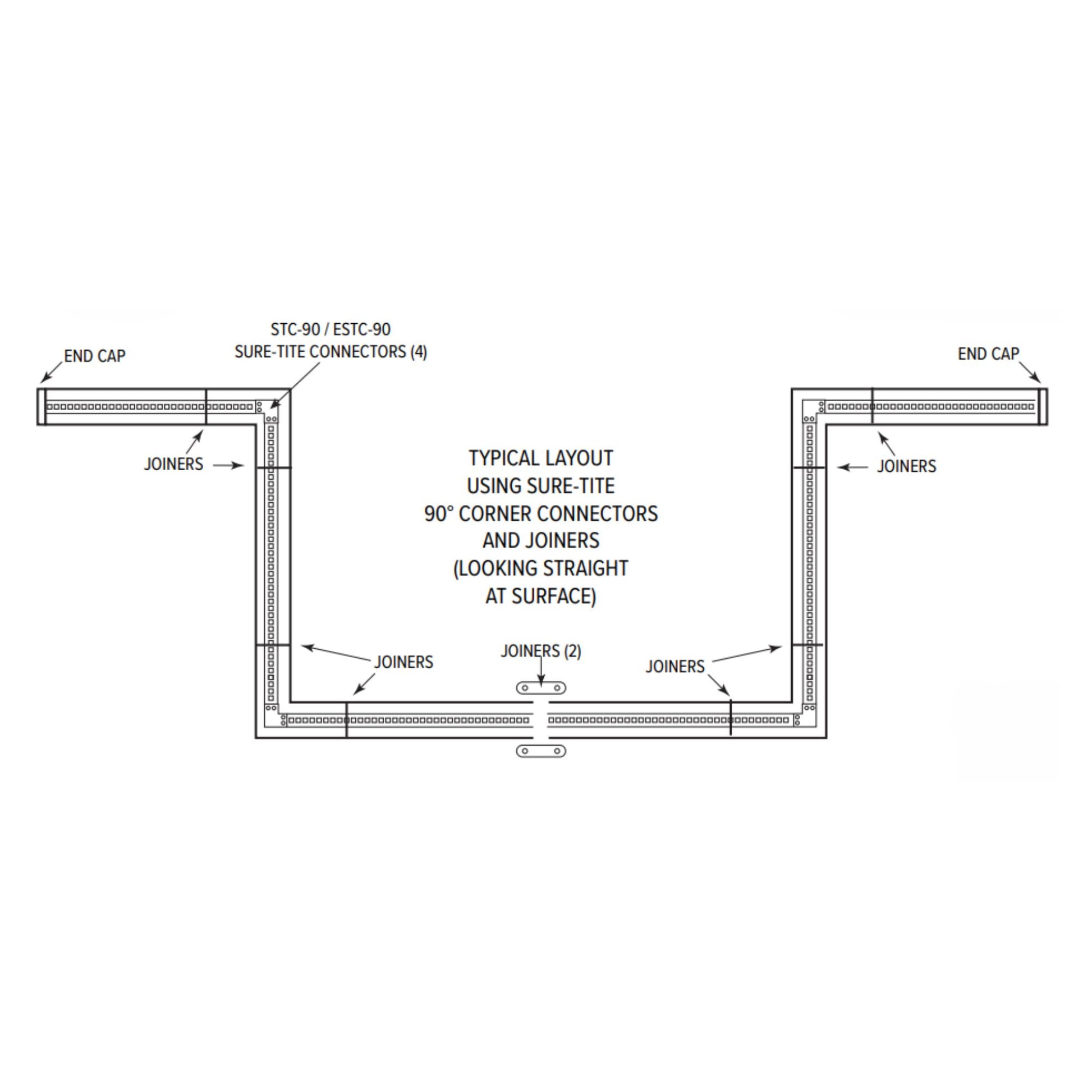 Straight 2-piece Joiner Coupler for LED-CHL-MI-ST6 Channel - Bees Lighting