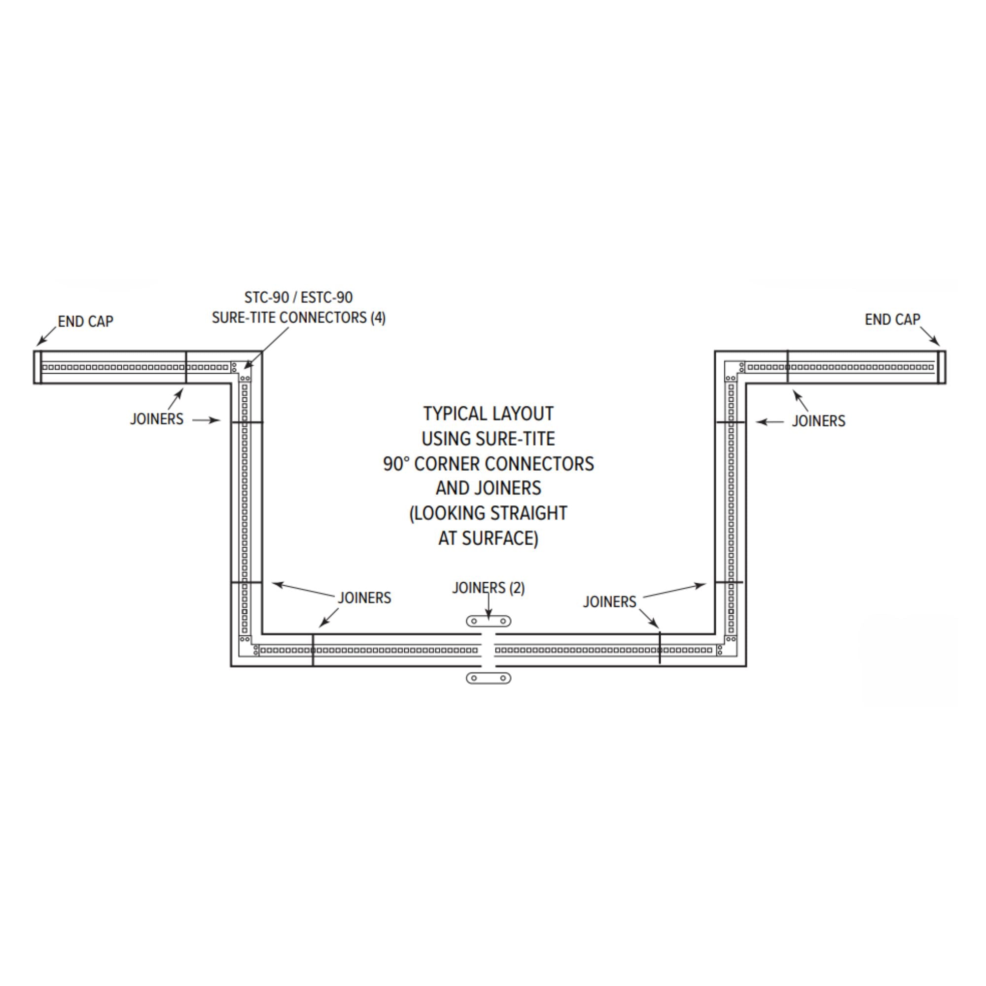 Straight 2-piece Joiner Coupler for LED-CHL-MI-ST6 Channel - Bees Lighting