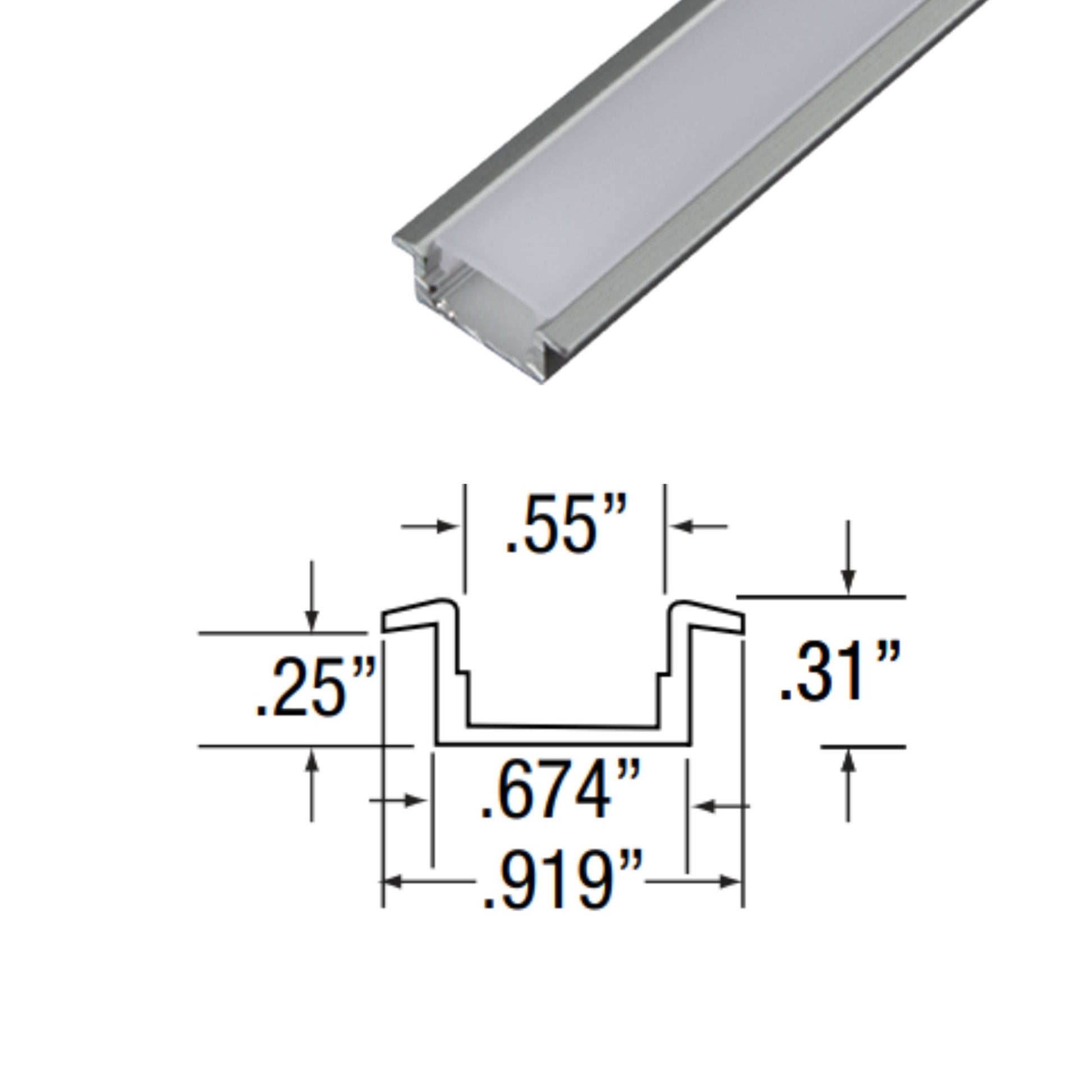 4ft Slim Aluminum Mounting Channel - Bees Lighting