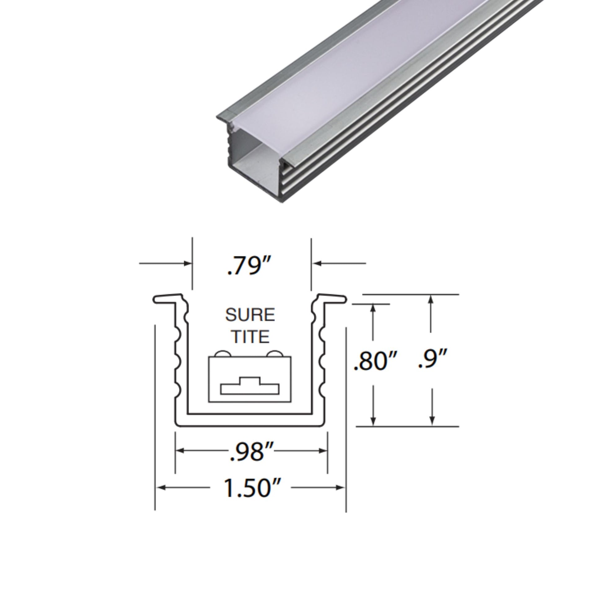 4ft Extra Deep Flange Aluminum Mounting Channel - Bees Lighting