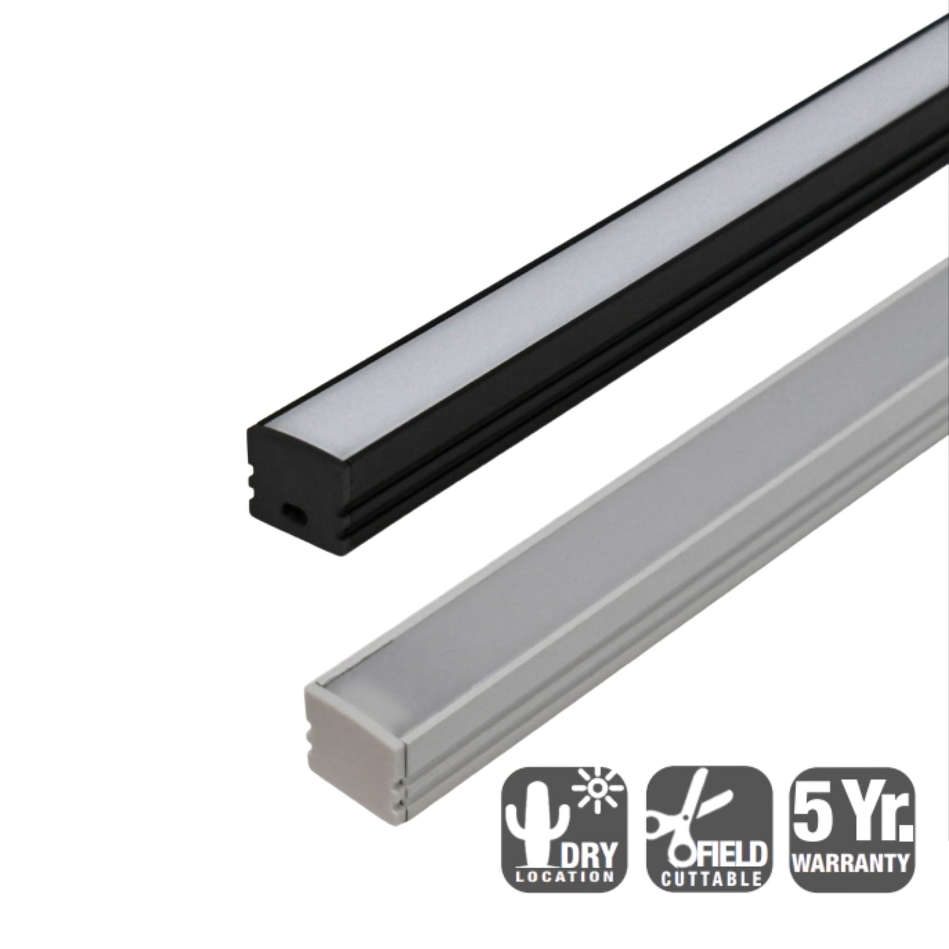 4ft Mini Deep Format Aluminum Mounting Channel, Black - Bees Lighting