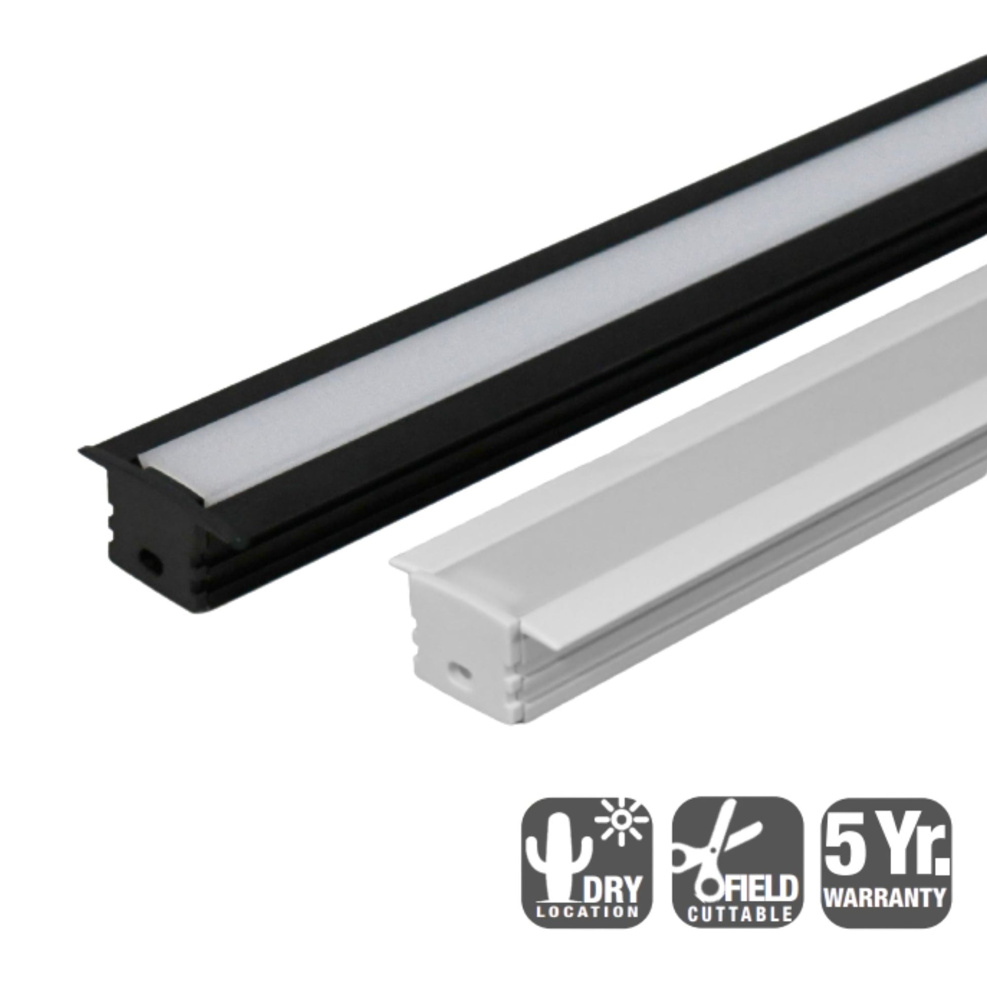 4ft Mini Deep with Flange Aluminum Mounting Channel, Black - Bees Lighting