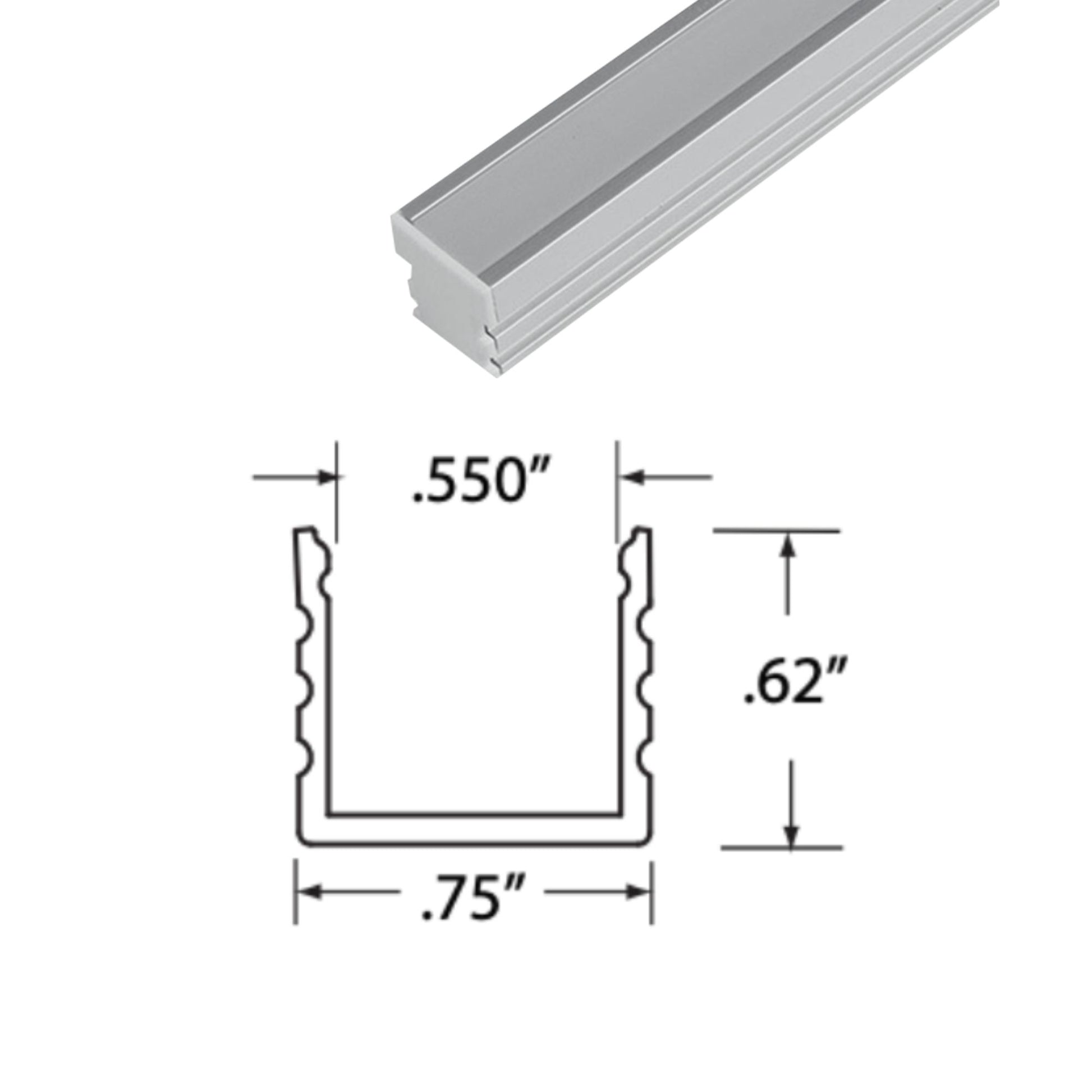 4ft Mini Deep Format Aluminum Mounting Channel - Bees Lighting