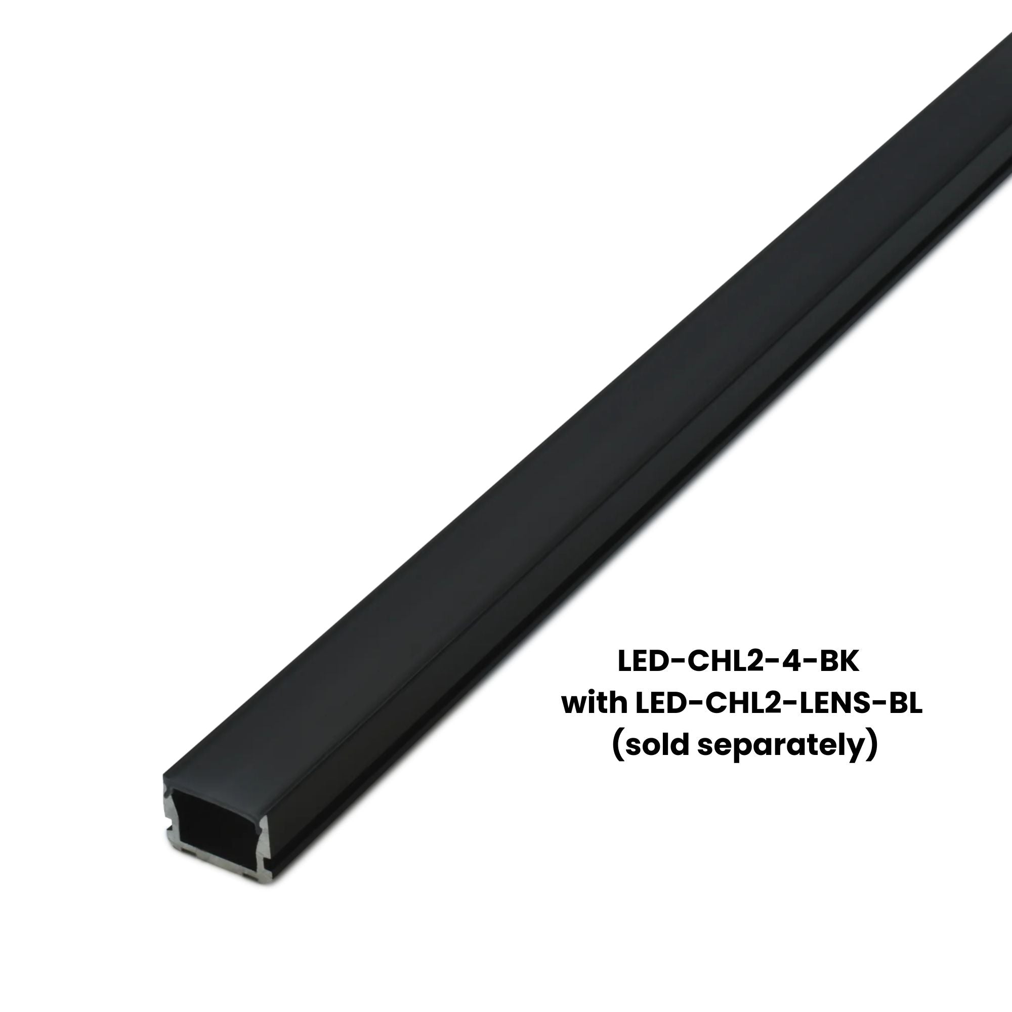 4ft Standard Aluminum LED Mounting Channel, Black Finish
