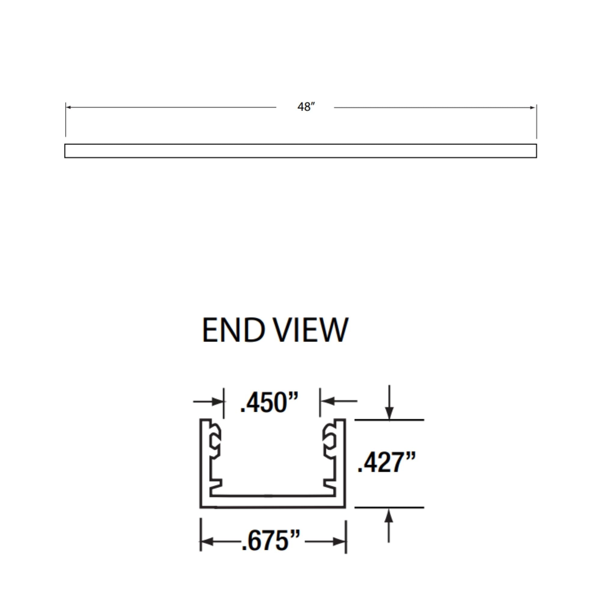 4ft Aluminum Linear Mounting Channels for LTR LED Strip and Tape Lights