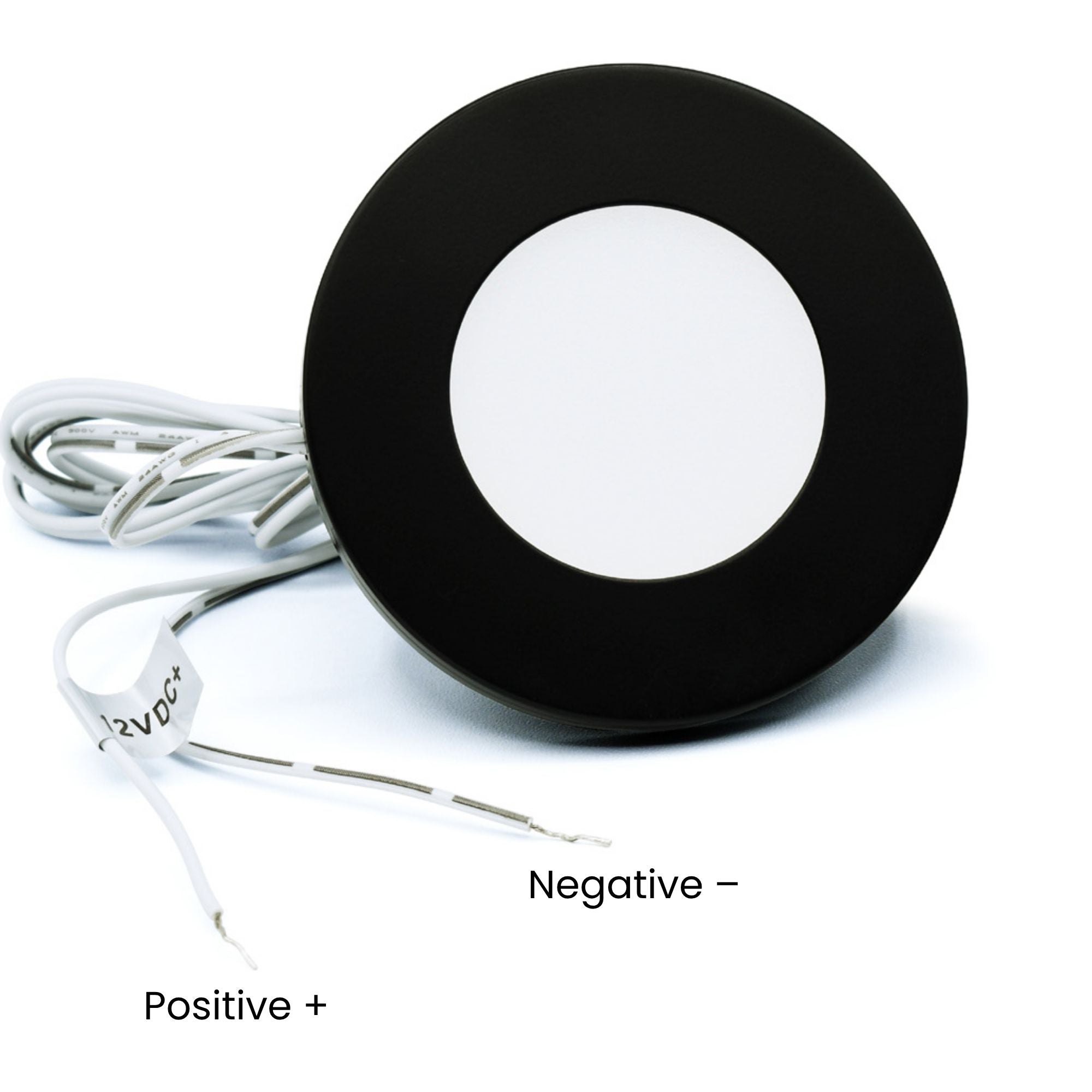 Surface/Recess Mount LED Slim Puck, 165 Lumens, 2700K, 24VDC, Black