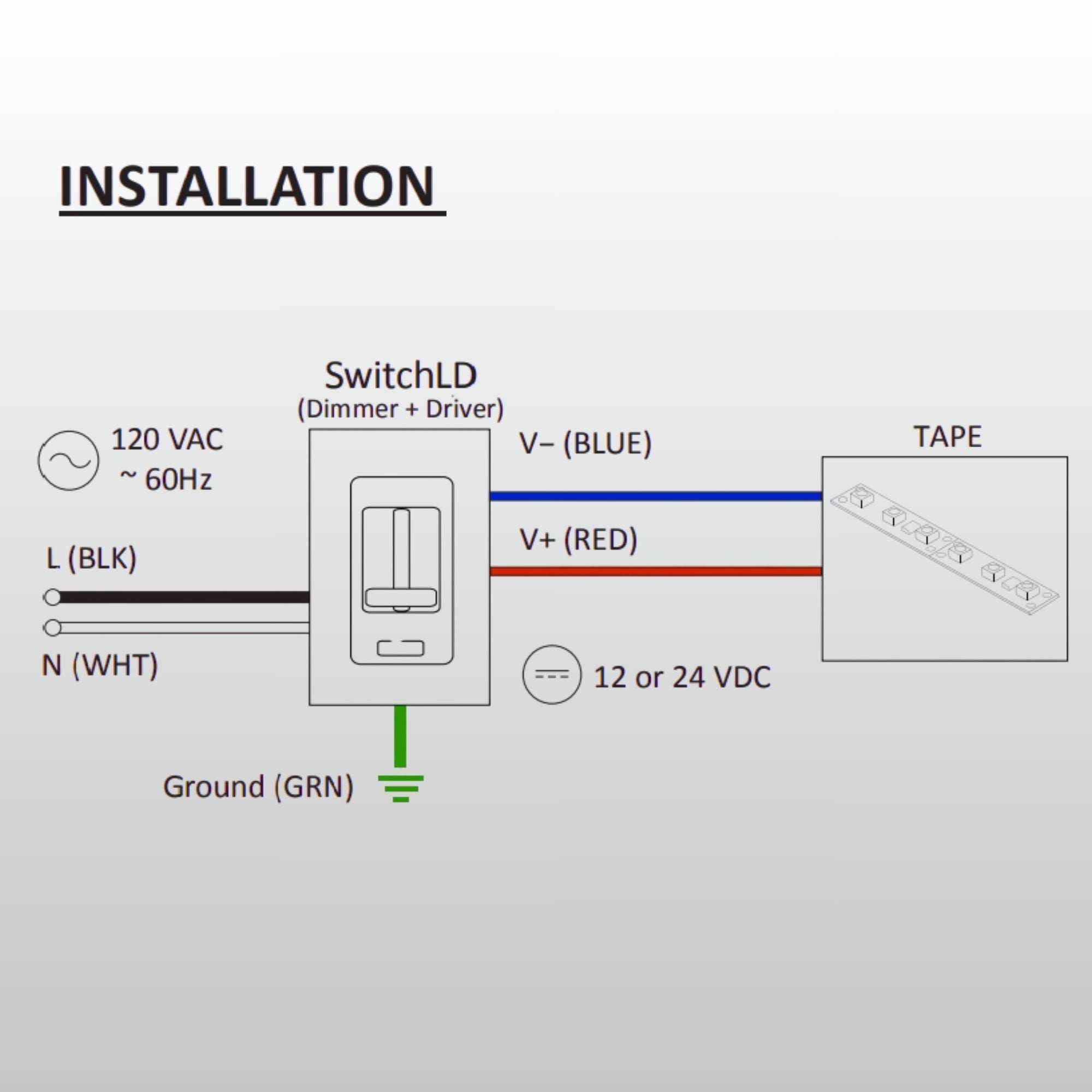 SwitchLD LED Wall Dimmer & Driver, 100W, 24VDC