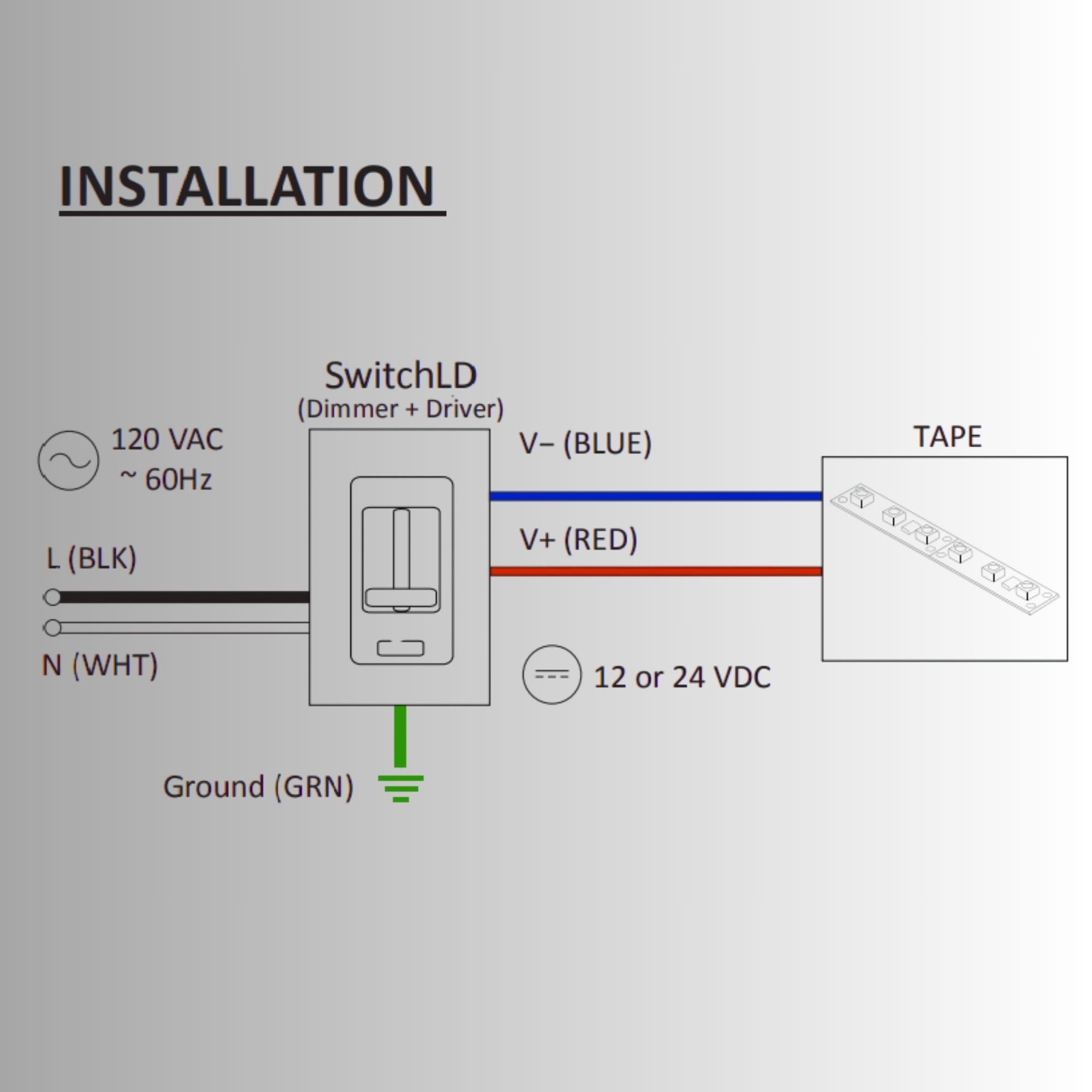 SwitchLD 60W, 12VDC LED Wall Dimmer and Driver