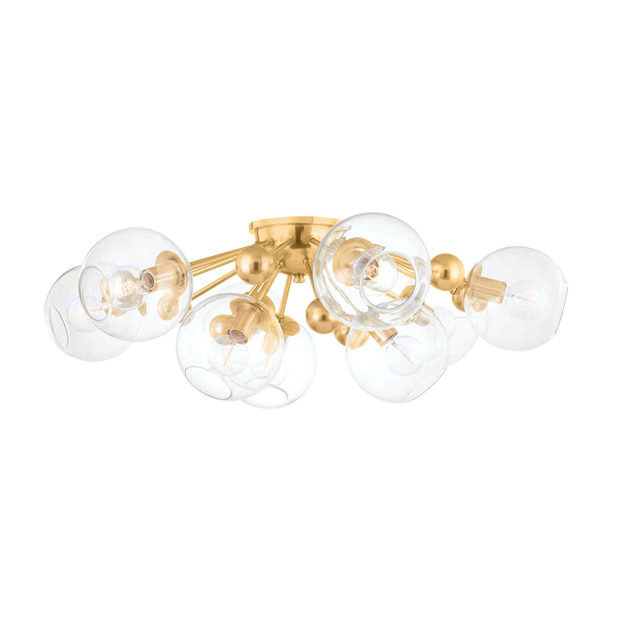 Abbott 42 in. 9 Lights Semi flush Mount Light Brass finish