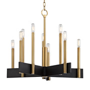 Abrams 24" 10-Light Chandelier, Aged Brass Finish