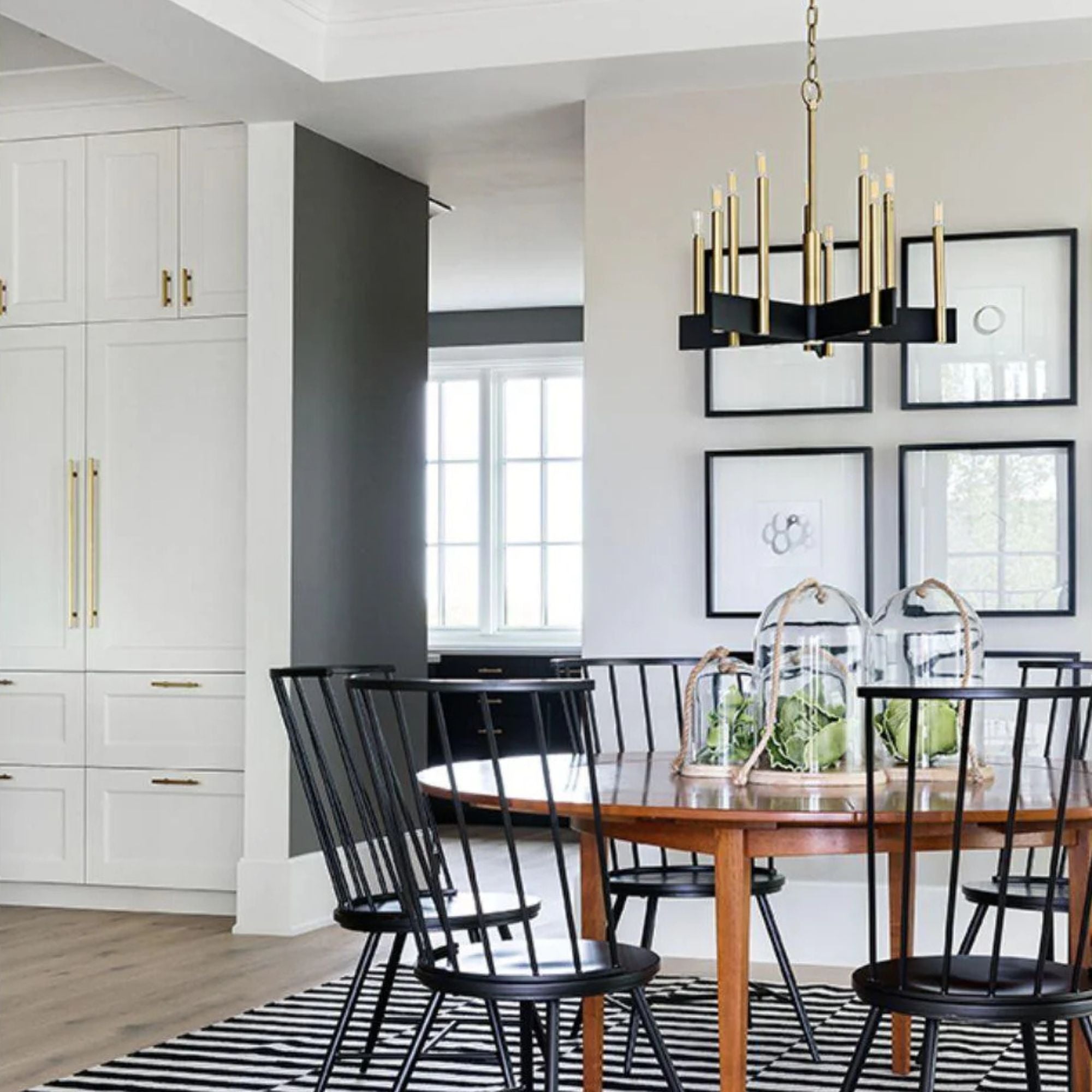 Abrams 24" 10-Light Chandelier, Aged Brass Finish
