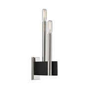 Abrams 13" 2-Light Wall Sconce, Polished Nickel Finish