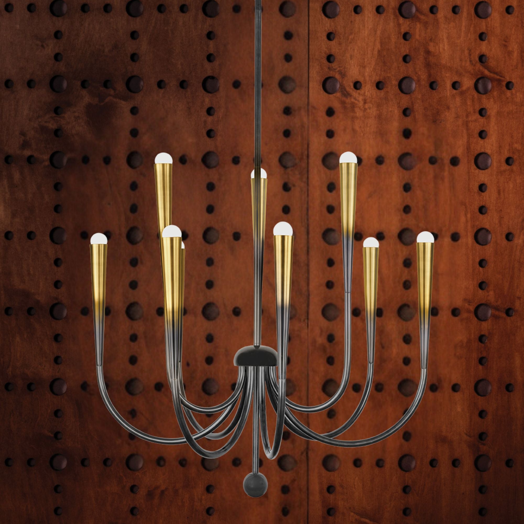 Adley 40" 9-Light Chandelier, Gradient Brass Finish