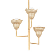 Alora 23" 3-Light Chandelier, Vintage Gold Leaf/Gilded Ivory Finish