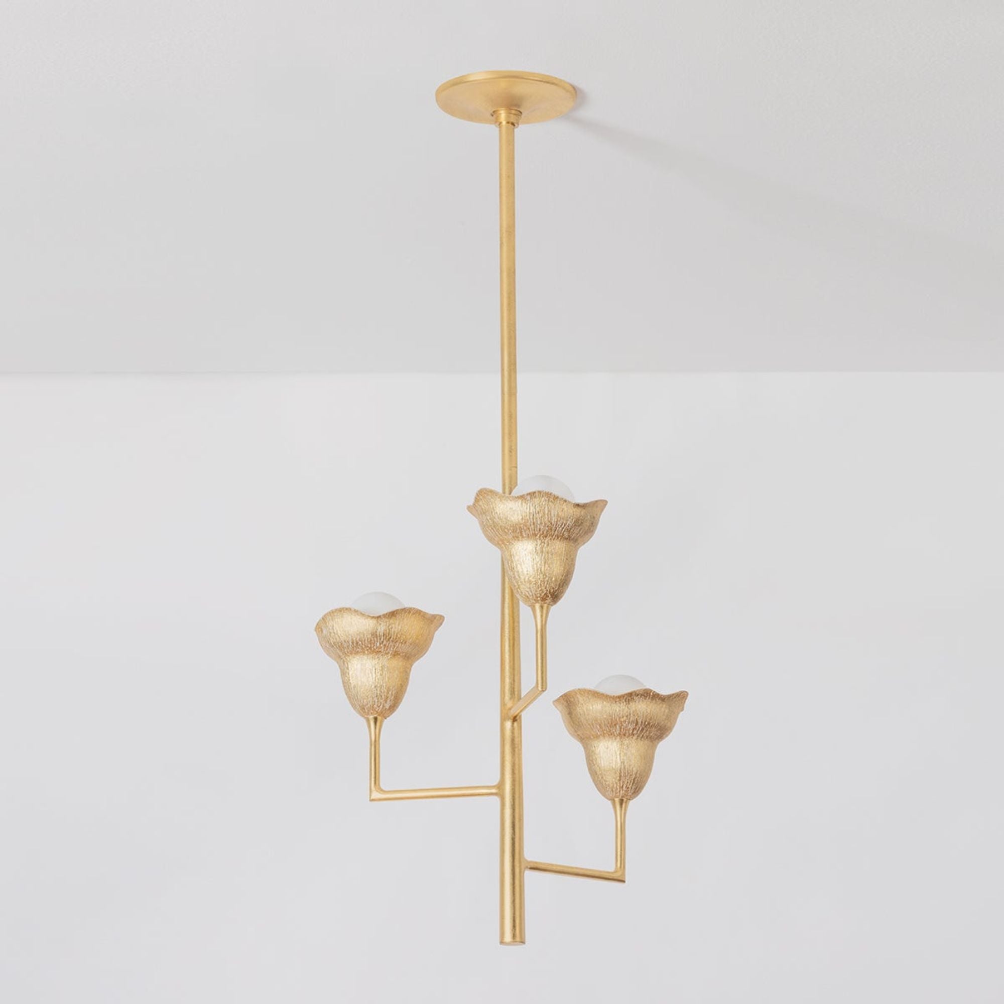 Alora 23" 3-Light Chandelier, Vintage Gold Leaf/Gilded Ivory Finish