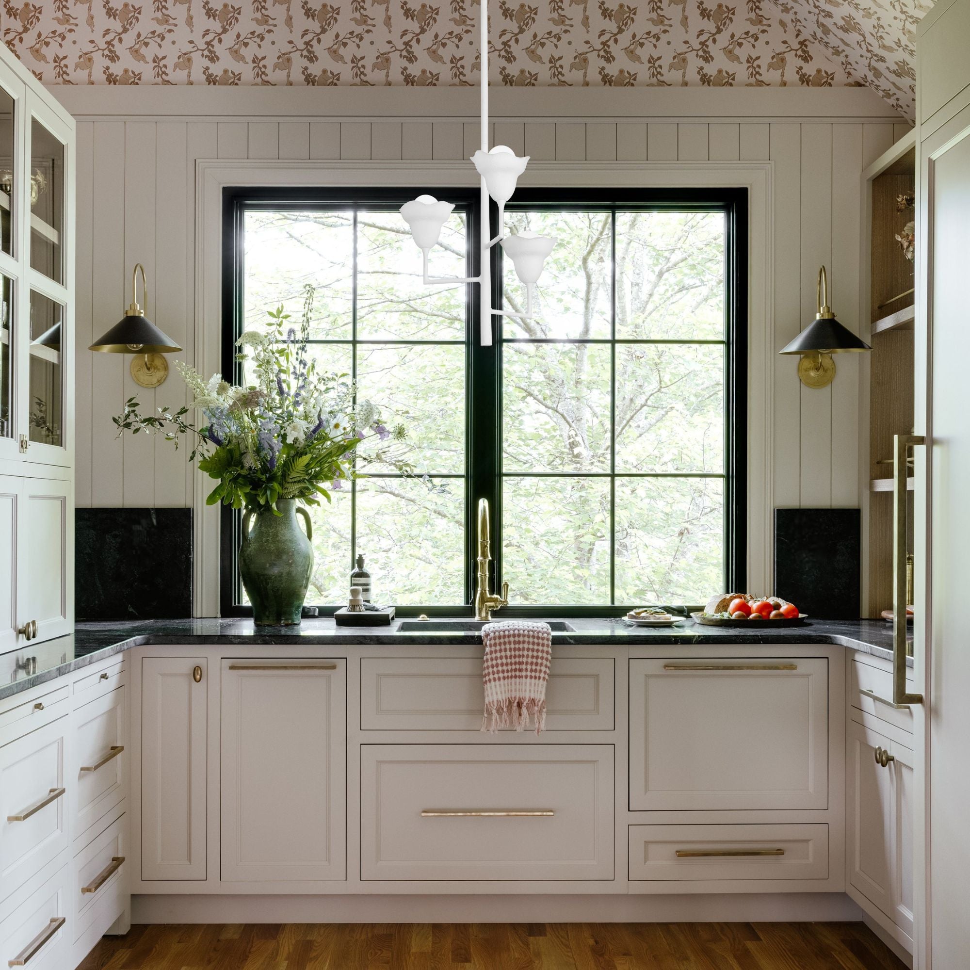 Alora 23" 3-Light Chandelier, White Plaster Finish