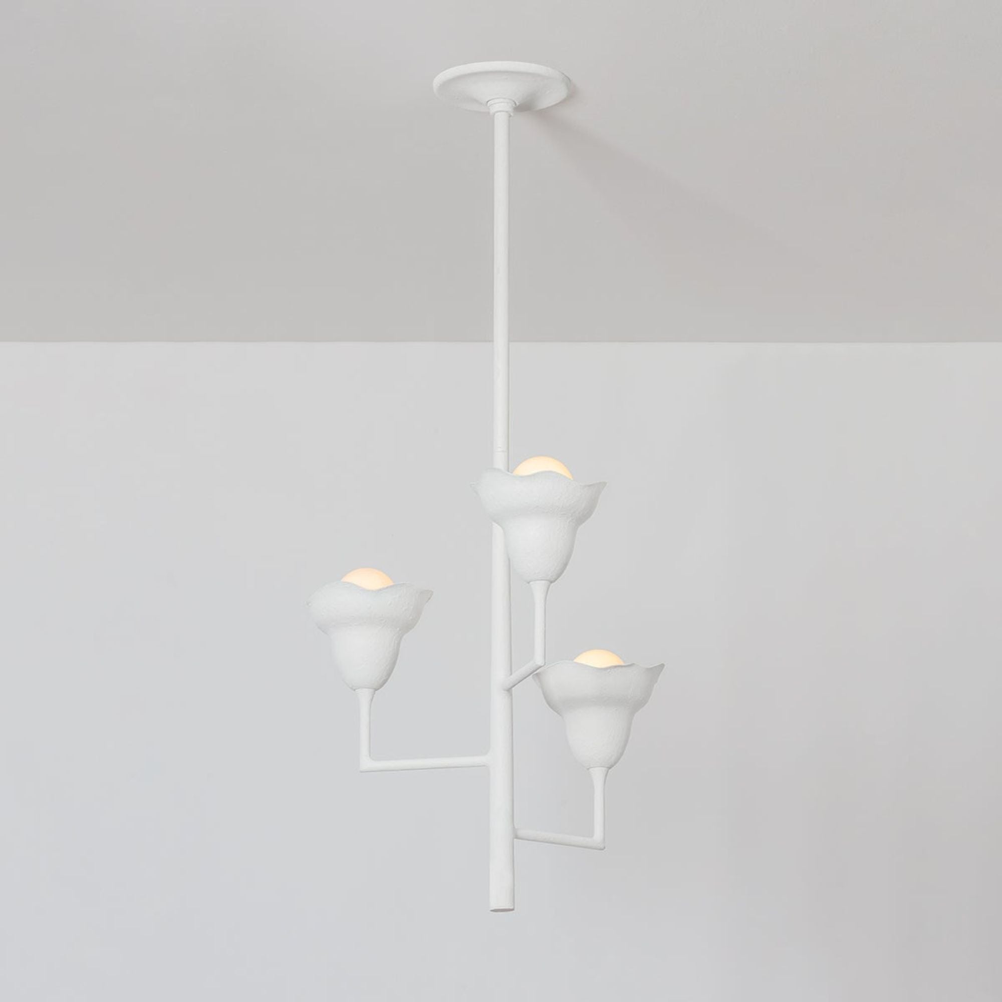 Alora 23" 3-Light Chandelier, White Plaster Finish