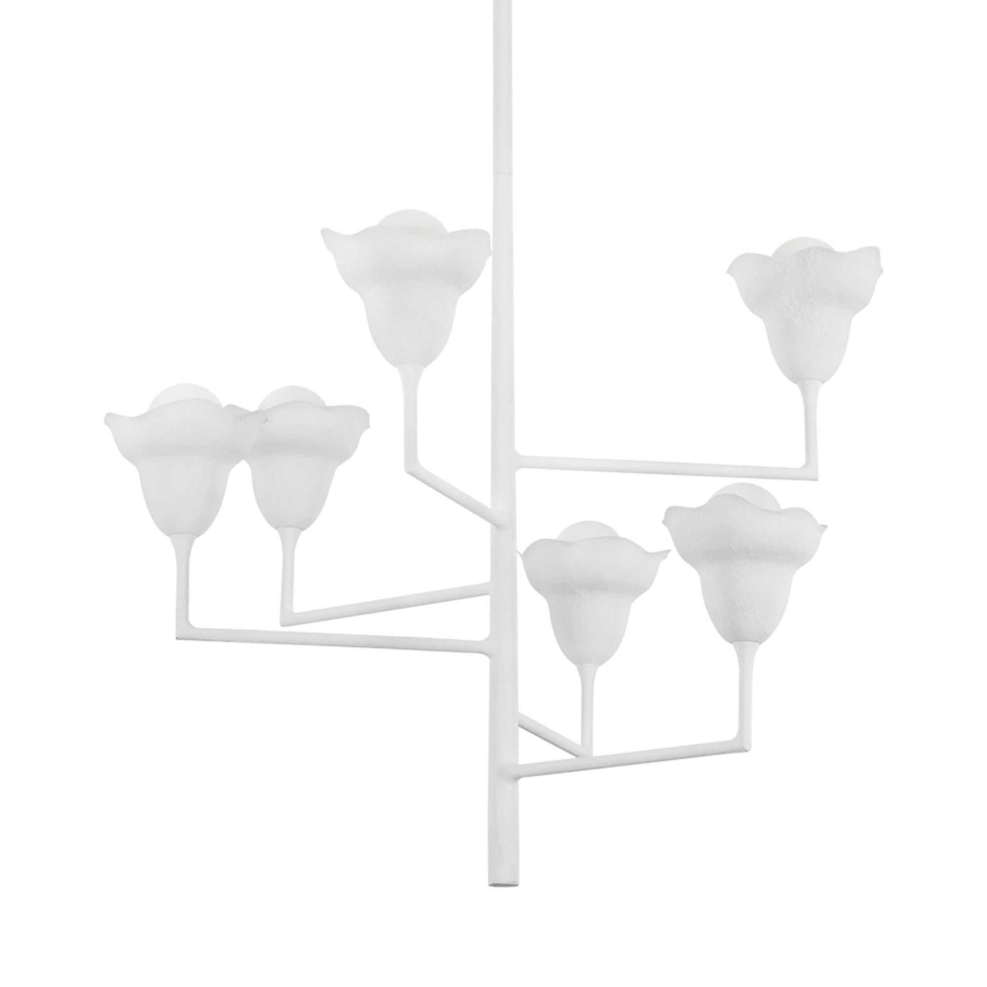 Alora 32" 6-Light Chandelier, White Plaster Finish