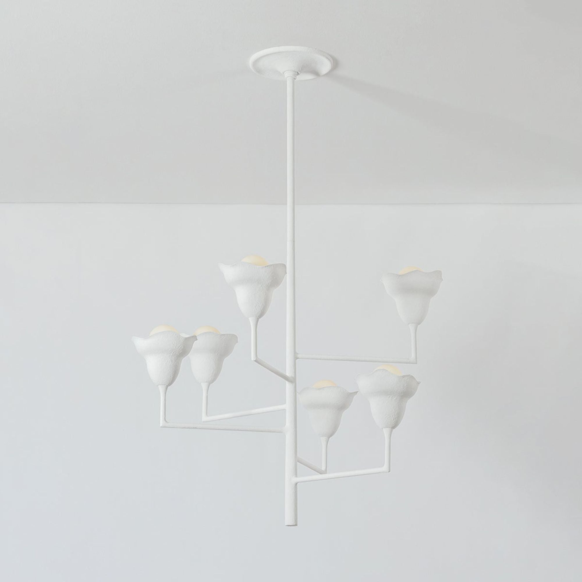 Alora 32" 6-Light Chandelier, White Plaster Finish